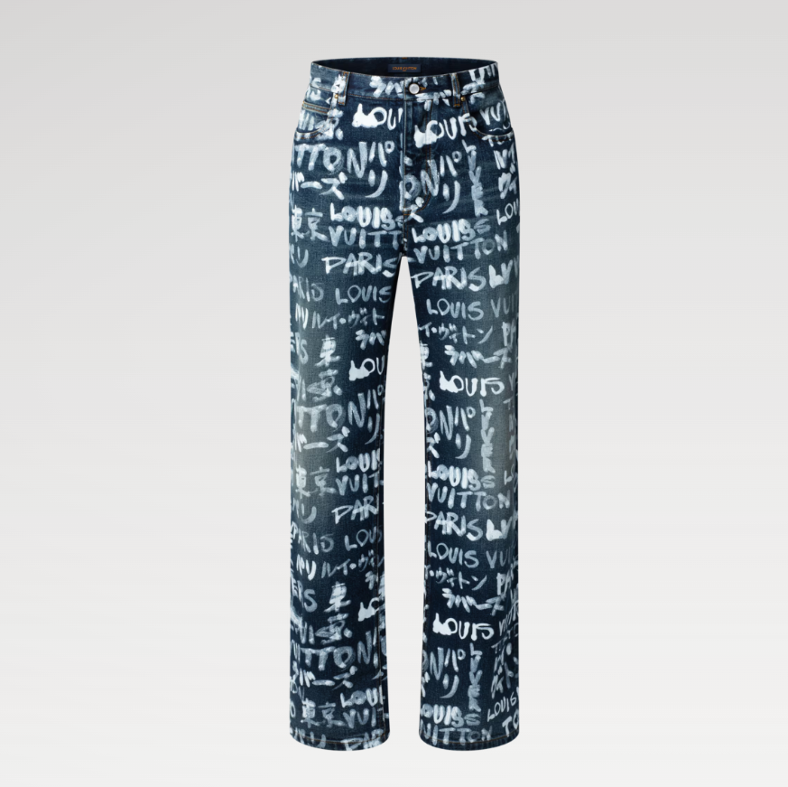 Louis Vuitton Scribble Print Denim Jeans Collaboration 2025