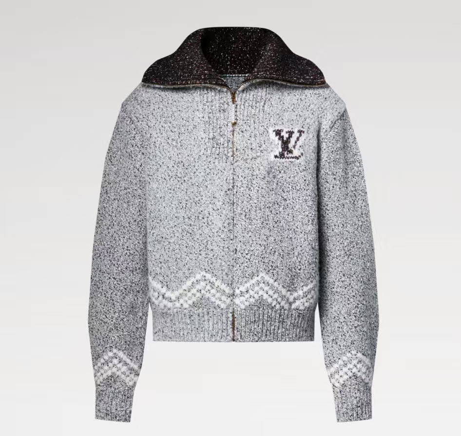 Louis Vuitton Wool Knit Cardigan - Embroidered Logo, Beaded Zipper - Relaxed Fit 1 i1757347808564 3095 0 0