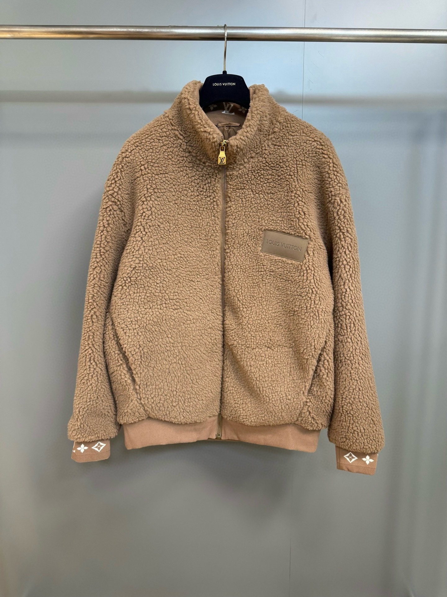 Louis Vuitton Teddy Fleece Jacket with Monogram Accents - Cozy & Stylish