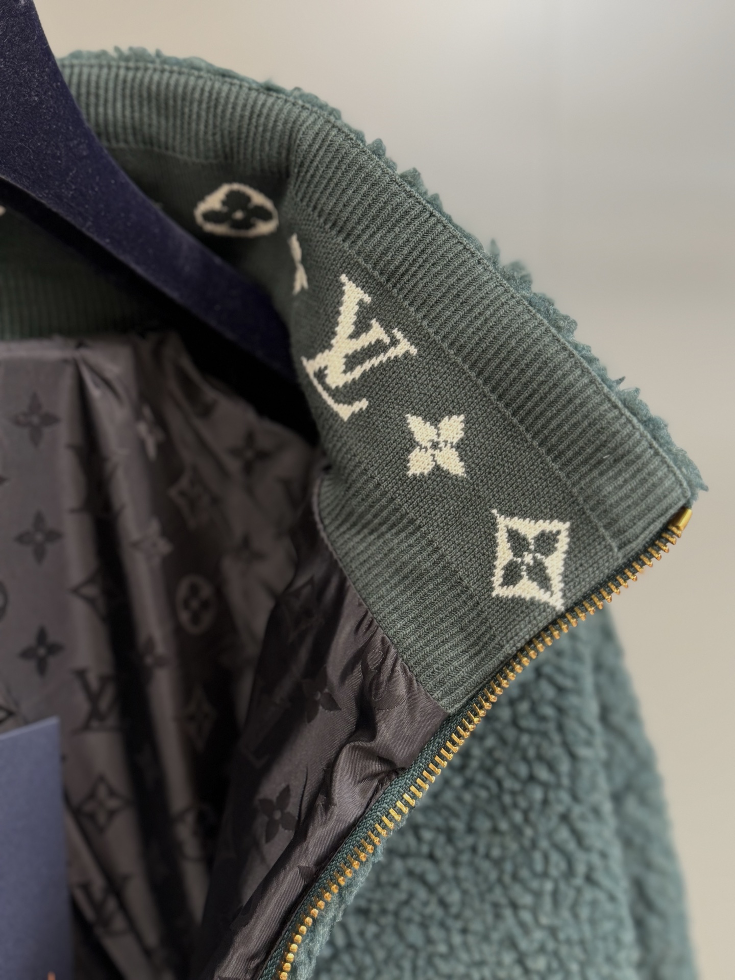 Louis Vuitton Teddy Jacket Coat with Monogram Jacquard and Logo Patch 8 i1759852540330 5535 0 6