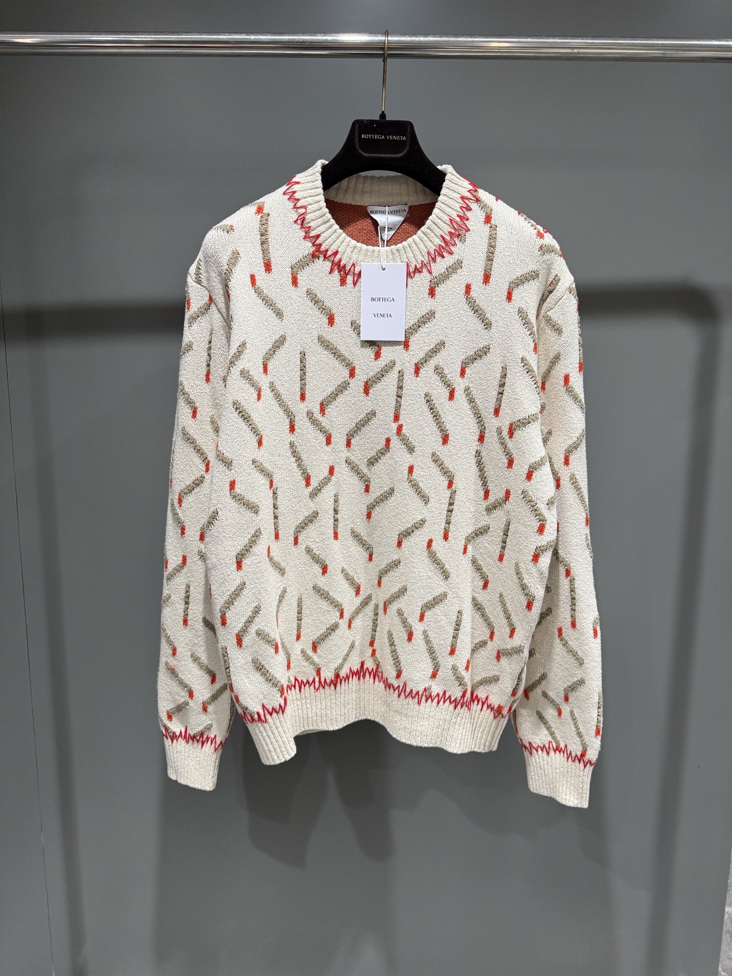 NO:638893,BV25 new cotton jacquard match pattern sweater!  ,Bottega Veneta-clothing,bottega veneta,bottega veneta,alexander wang19860909BV25新款棉质提花火柴图案针织衫！,葆蝶家-服装,bottega veneta,bottega veneta,alexander wang,Women's clothing