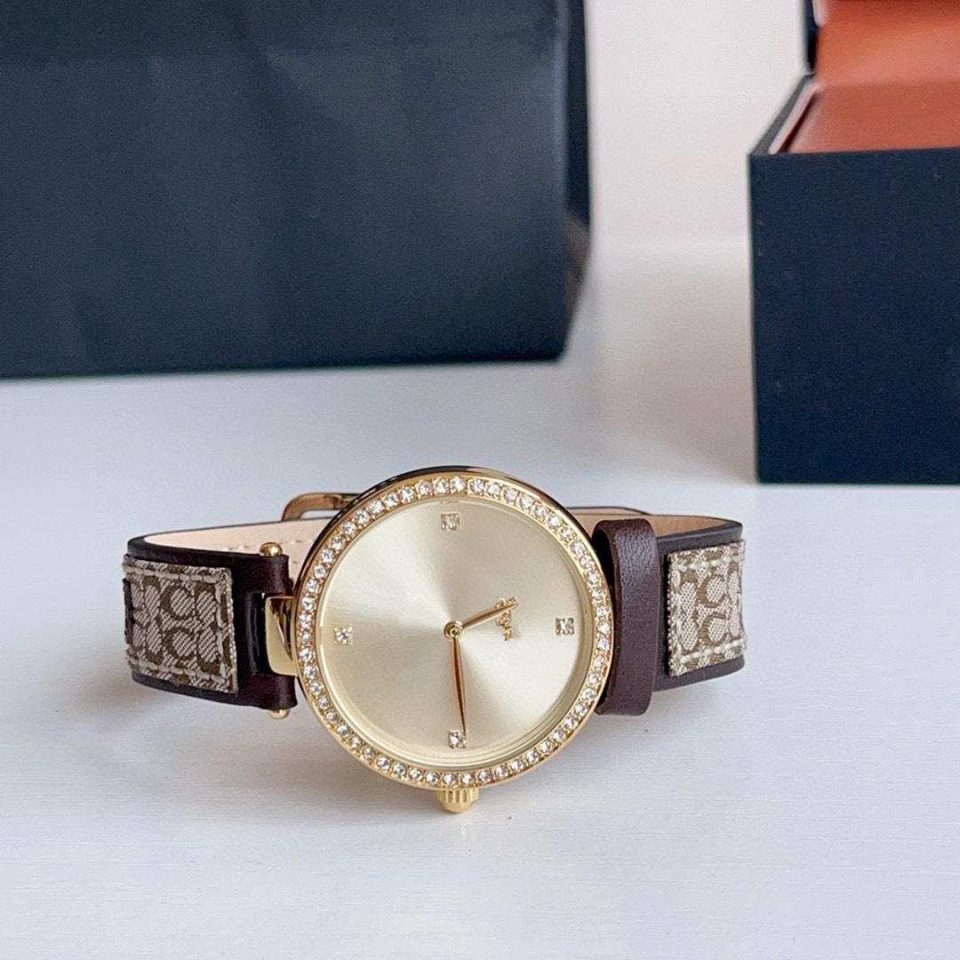 Luxury Watch Collection: COACH, Movado, Cartier – Gold, Fire, Chickens, 32mm Size - 图片 5