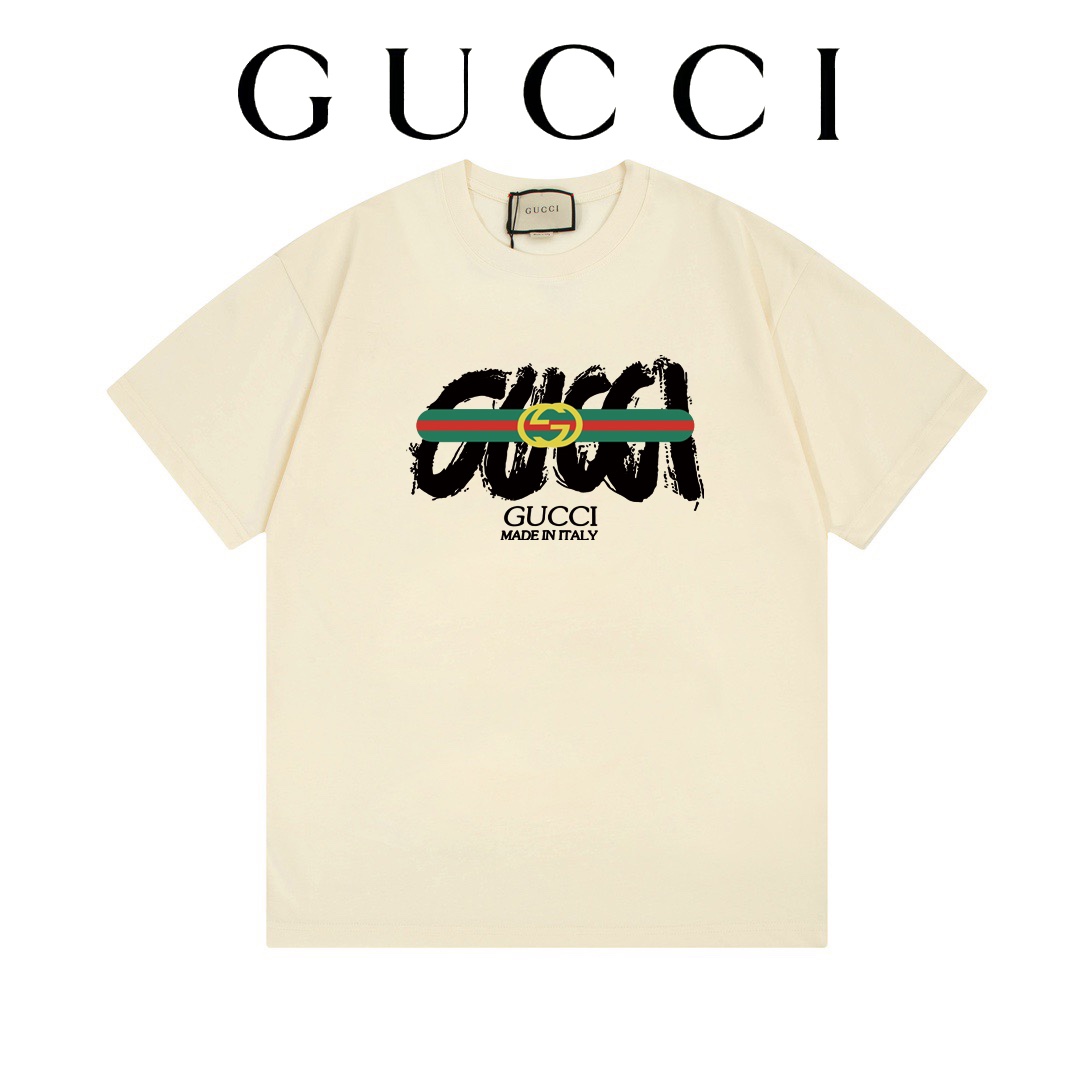 GUCCI colección de inicios de primavera 24ss - Estampado de caligrafía inglesa característica de la casa G - Algodón pe…