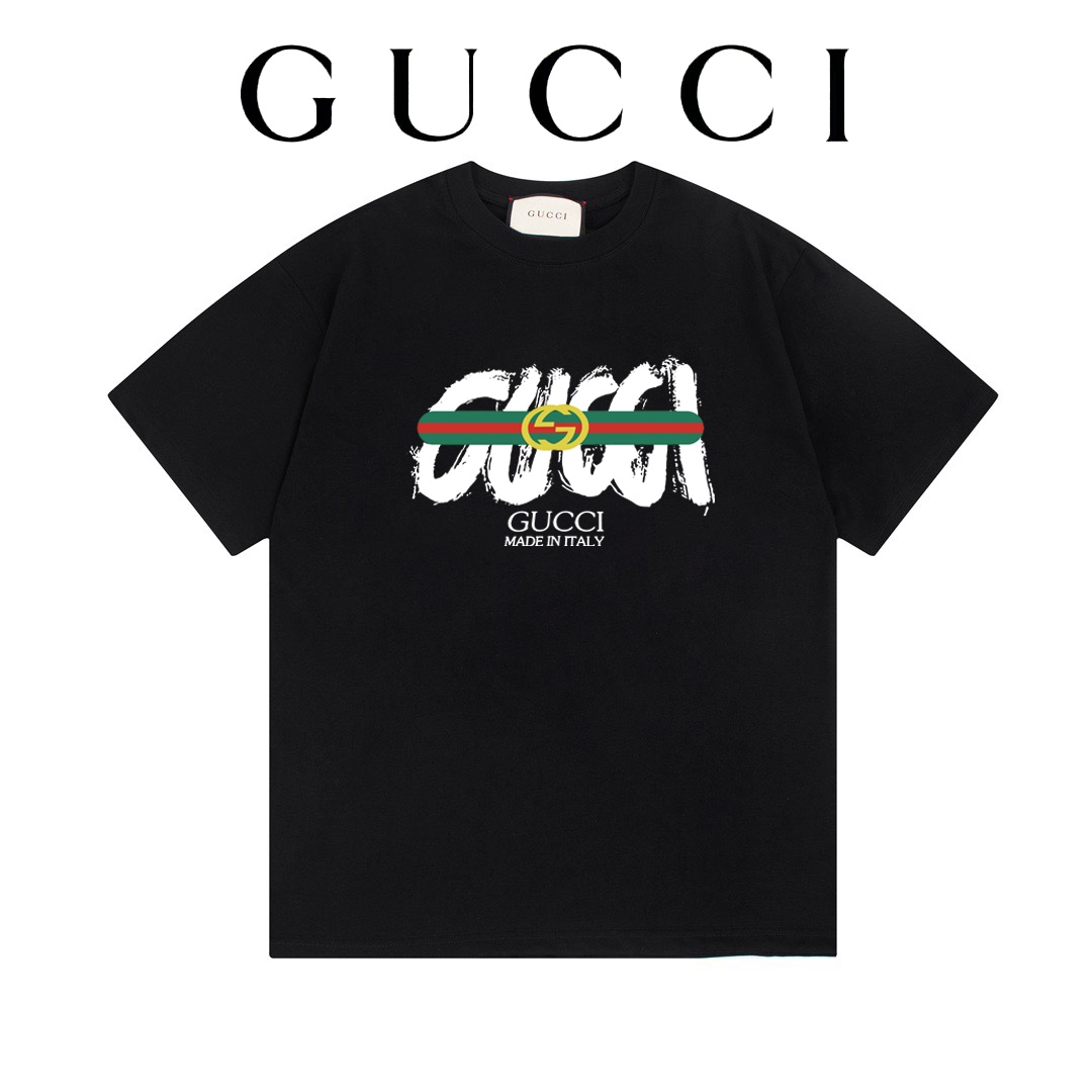 GUCCI colección de inicios de primavera 24ss - Logo de caligrafía inglesa característico de la casa G - Algodón peinado…