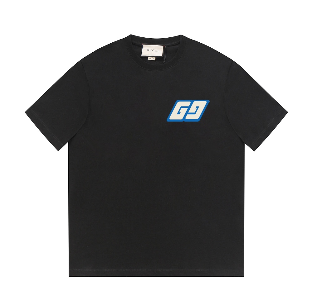 GUCCI24ss novedades - Camiseta clásica de pecho con logo de la marca Gucci - confeccionada en algodón puro de doble hil…