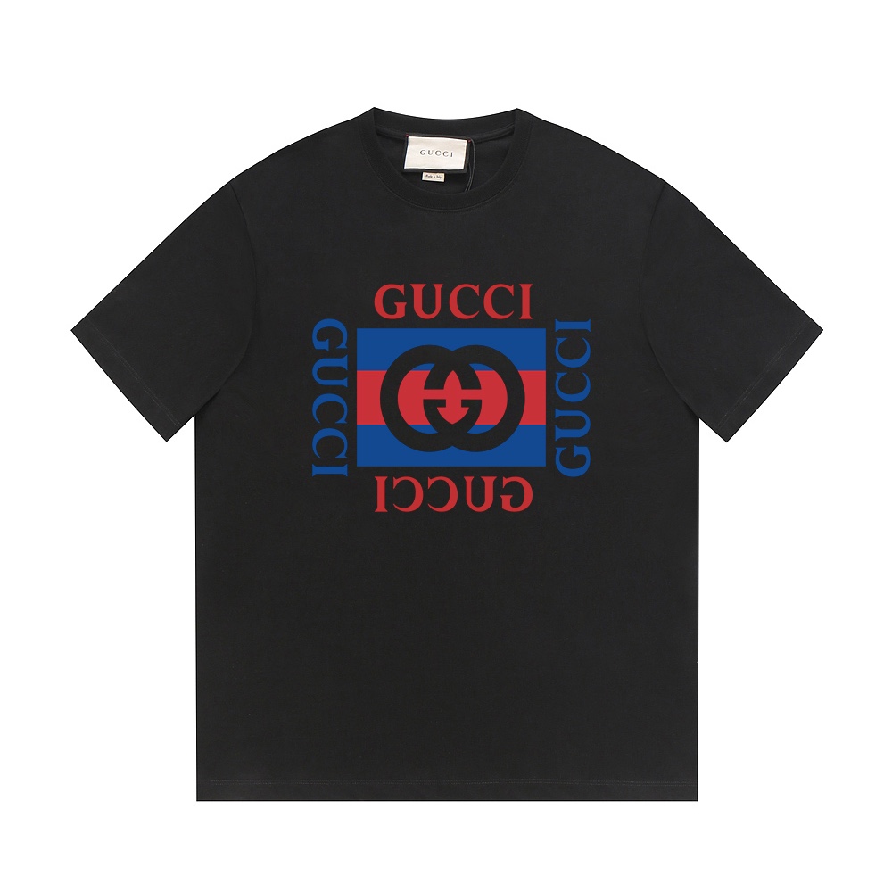 Gucci Vêtements T-Shirt Couleur abricot Noir Coton