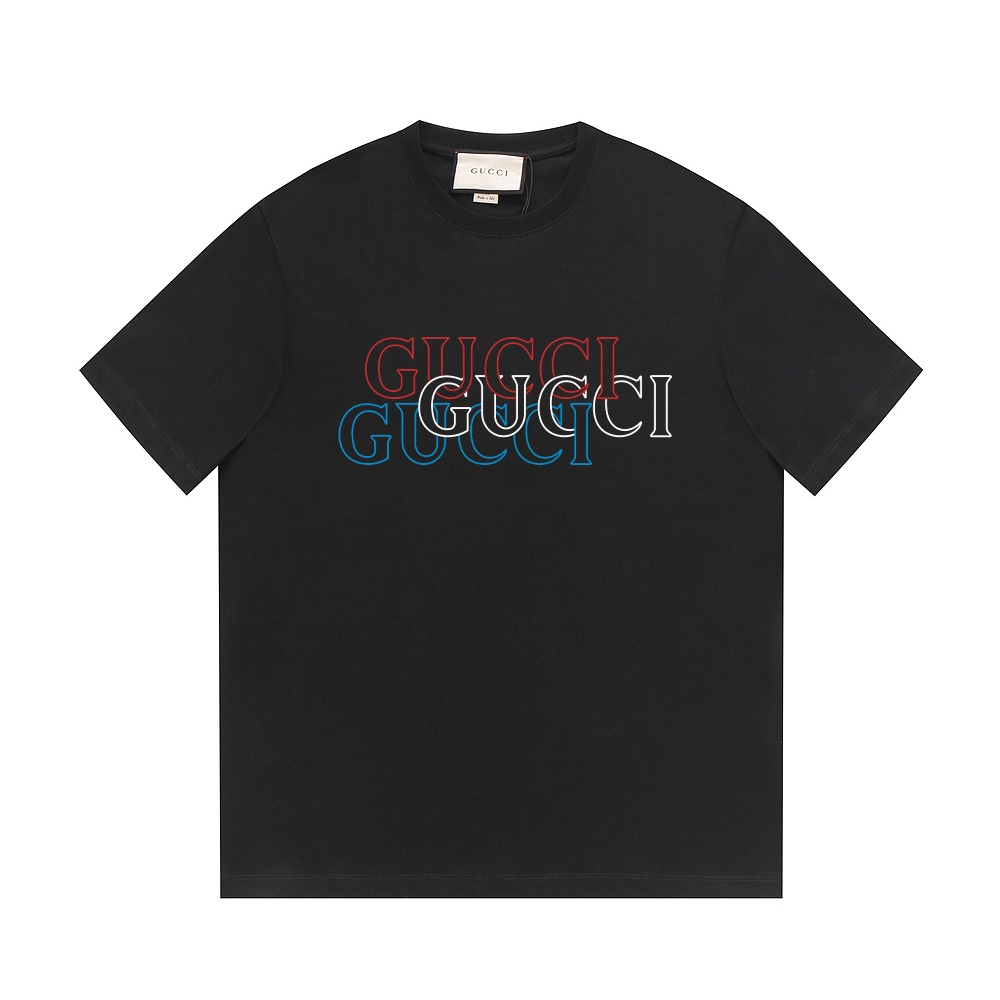 Gucci Aaaa
 Vêtements T-Shirt Réplique 2024 luxe parfait
 Couleur abricot Noir Bleu Rouge Blanc Coton