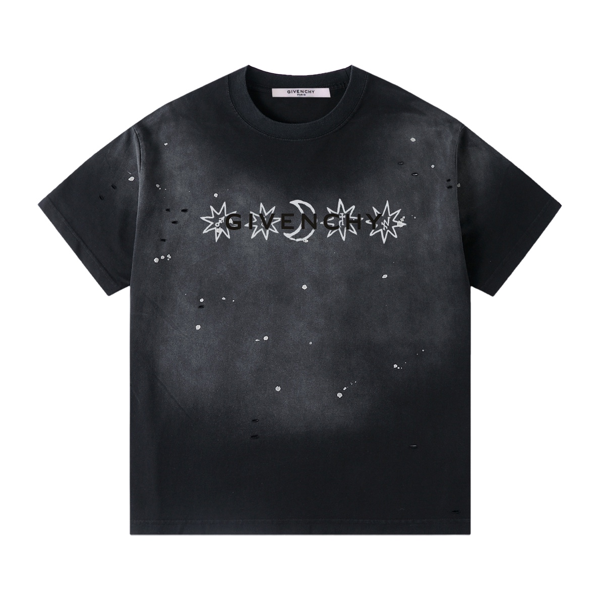 -Nuevo GIVENCHY24ss -Serie de proceso de corte de tinta salpicada -Confeccionado con tela de algodón puro de doble hilo…