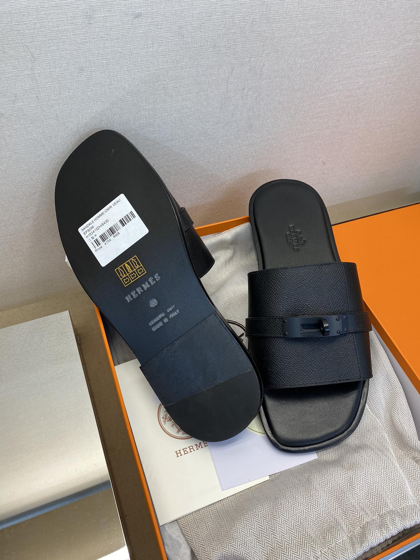 ️HEM️高品质顶尖工艺品️男士真皮地拖鞋️正码38444一10同步发售！货！顶级手工艺[强]原版小牛皮