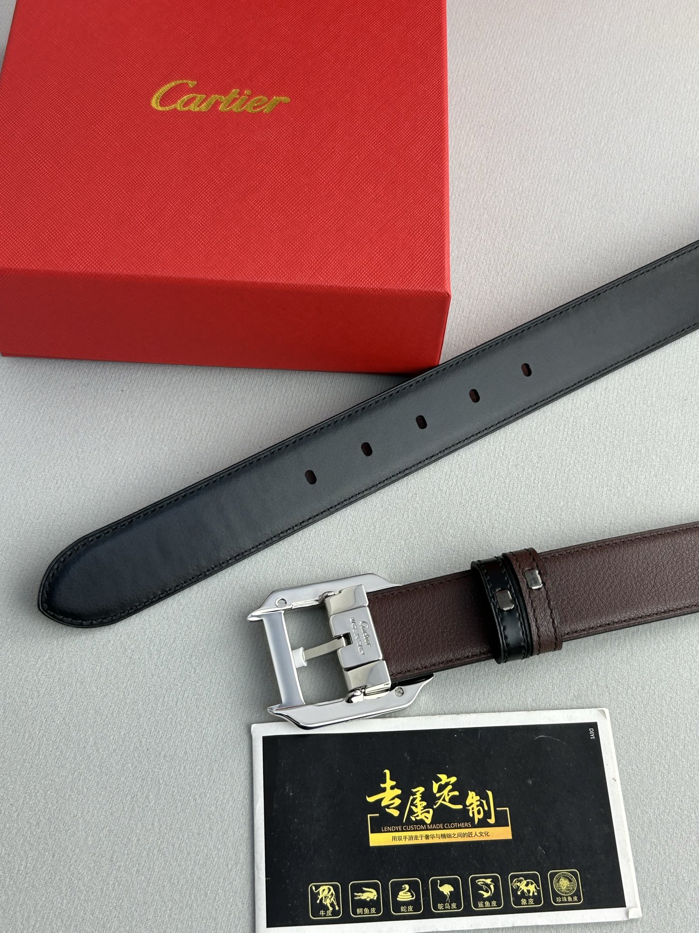 Cartier Classic Men’s Belt: Premium Quality Leather, Elegant Design, 35mm Wide, Gold Detail - 图片 4
