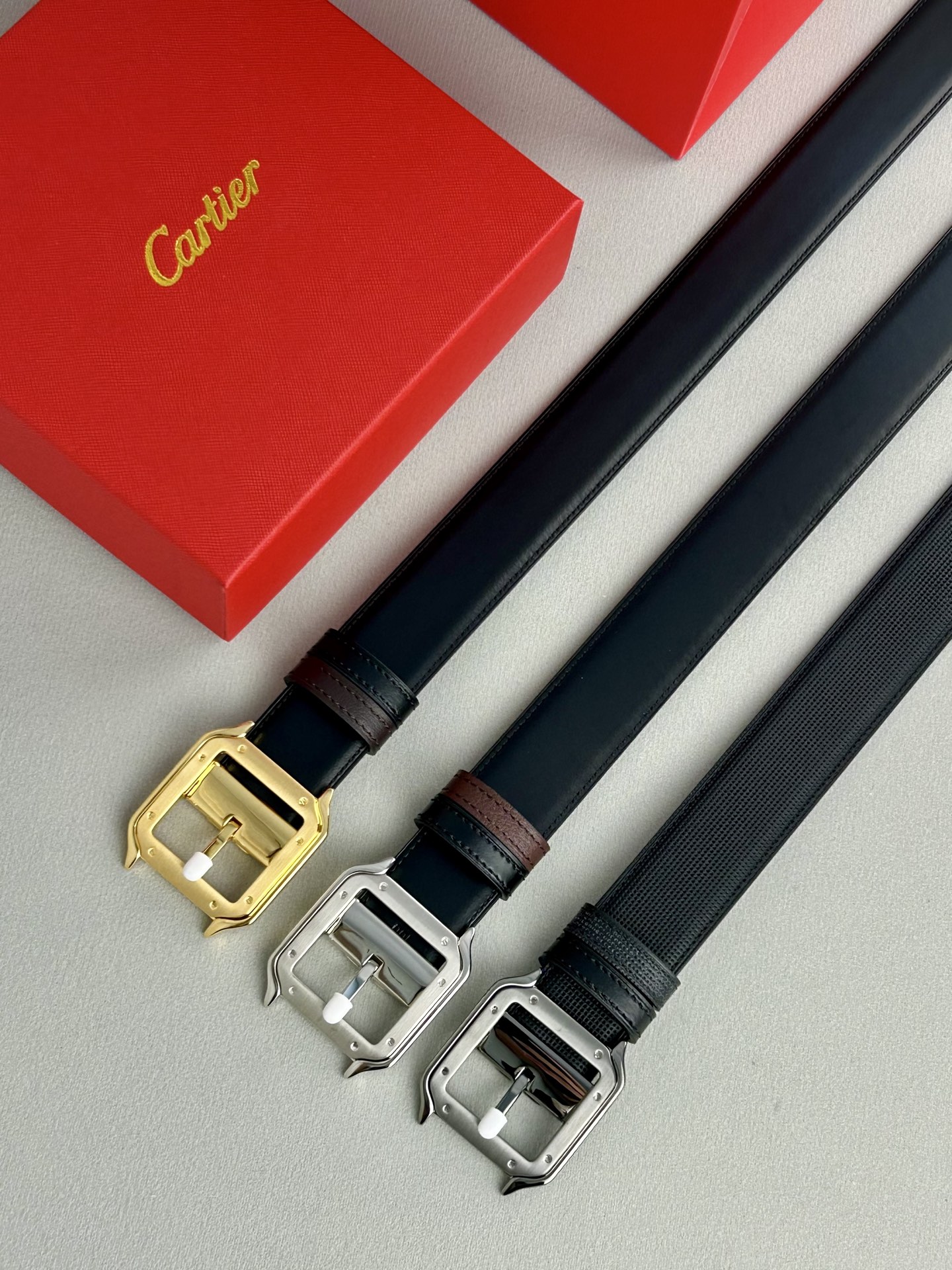 Cartier Classic Men’s Belt: Premium Quality Leather, Elegant Design, 35mm Wide, Gold Detail