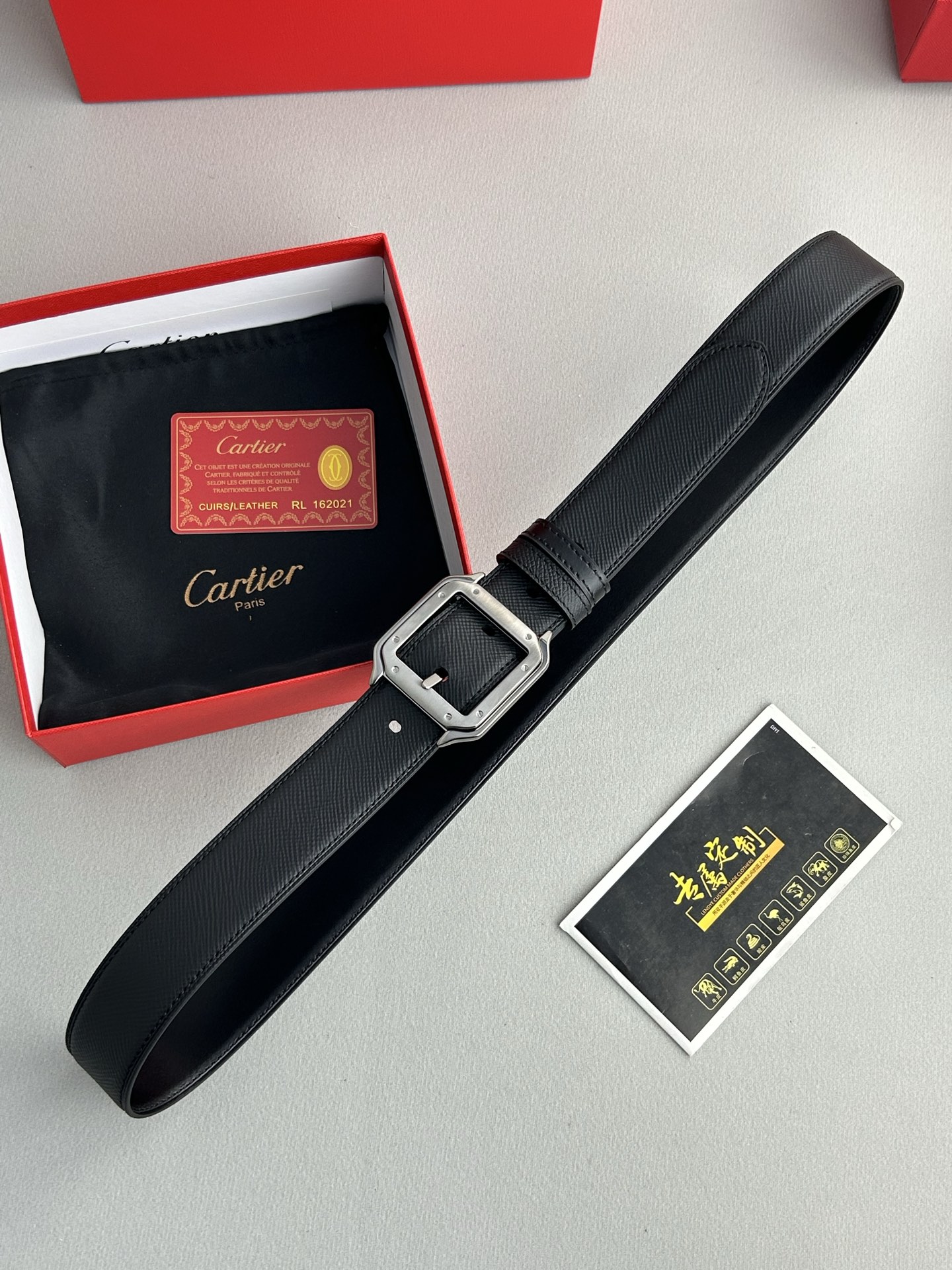 Cartier Classic Men’s Belt: Premium Quality Leather, Gold Buckle, 35mm Wide. - 图片 6