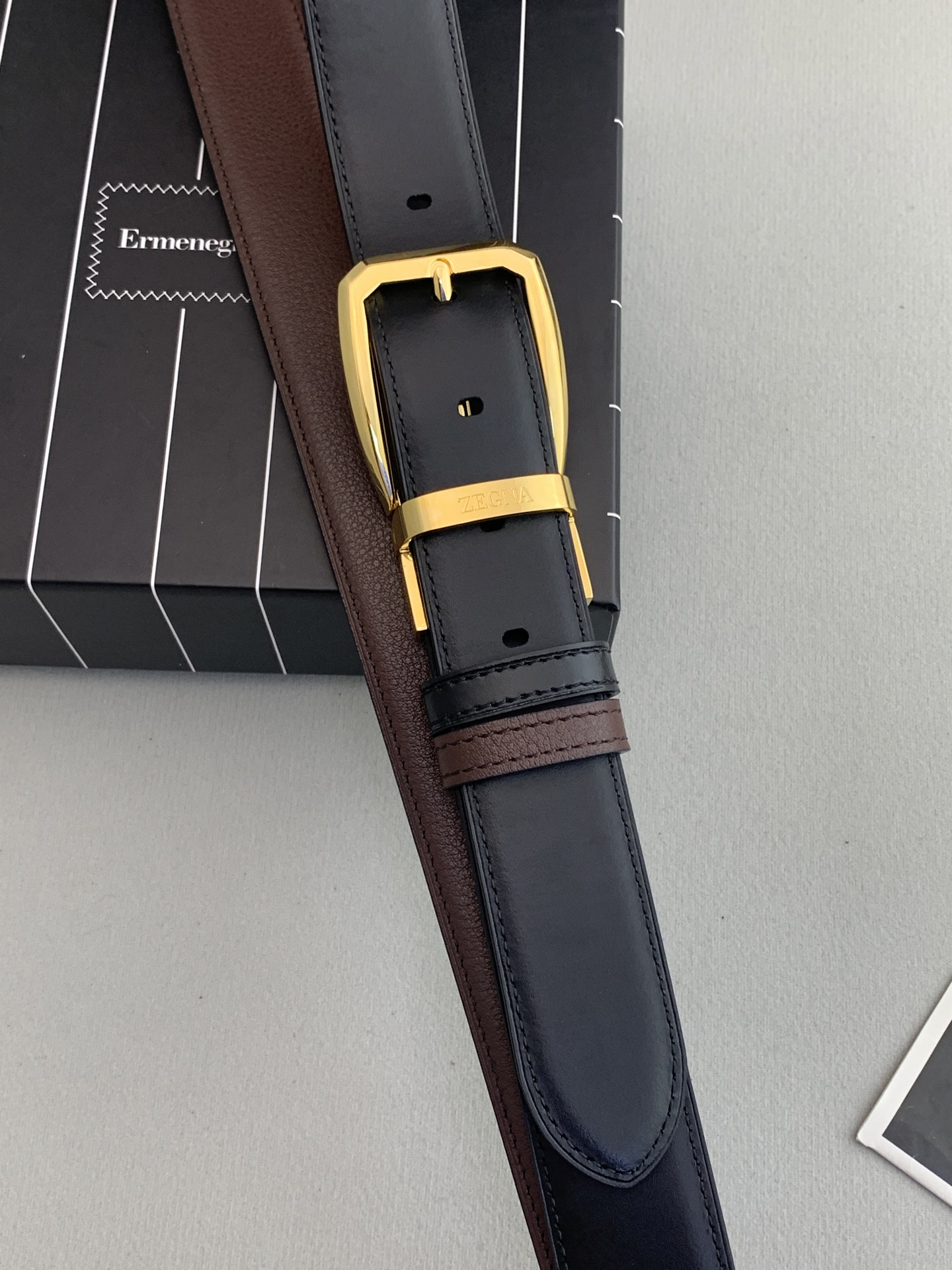 Zegna P483 Cabinet: High-Quality Classic Leather Belt with New Male Style Concept. - 图片 6