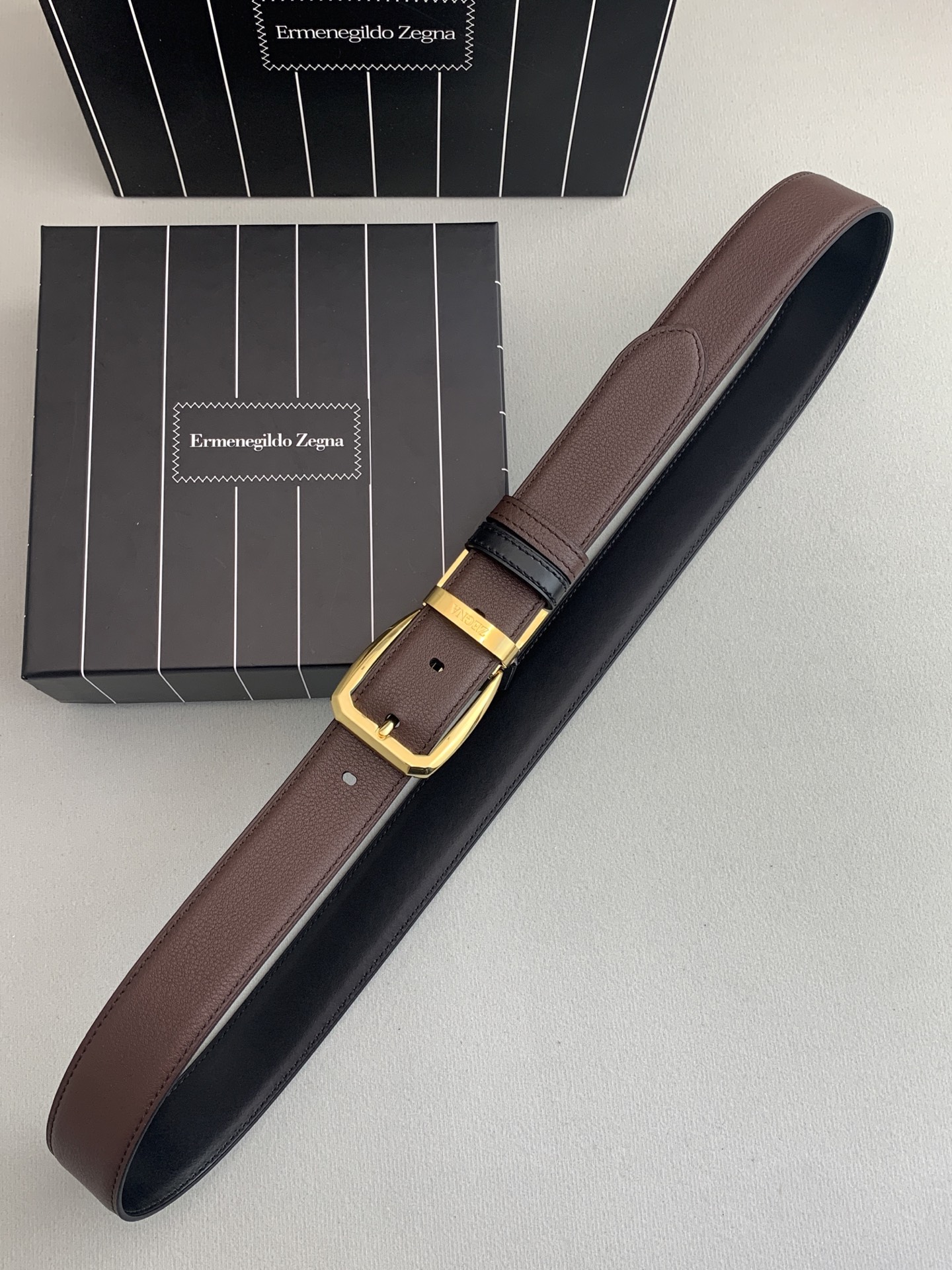 Zegna P483 Cabinet: High-Quality Classic Leather Belt with New Male Style Concept. - 图片 9