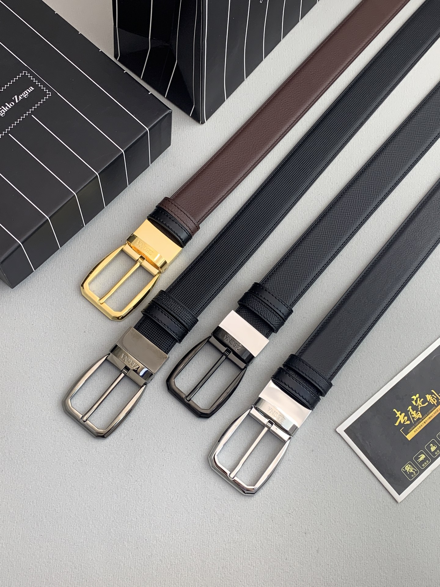 Zegna P483 Cabinet: High-Quality Classic Leather Belt with New Male Style Concept. - 图片 1