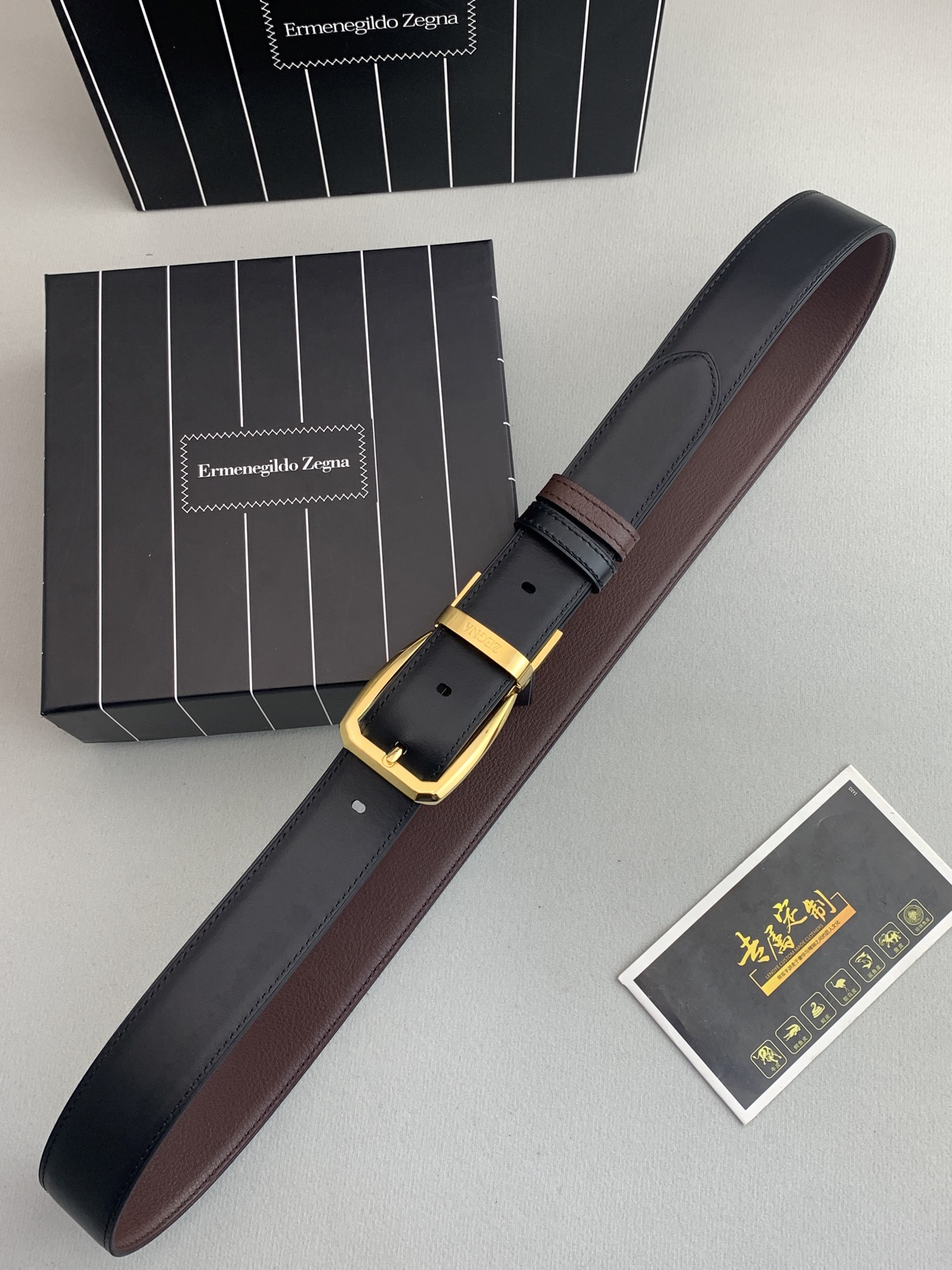 Zegna P483 Cabinet: High-Quality Classic Leather Belt with New Male Style Concept. - 图片 8