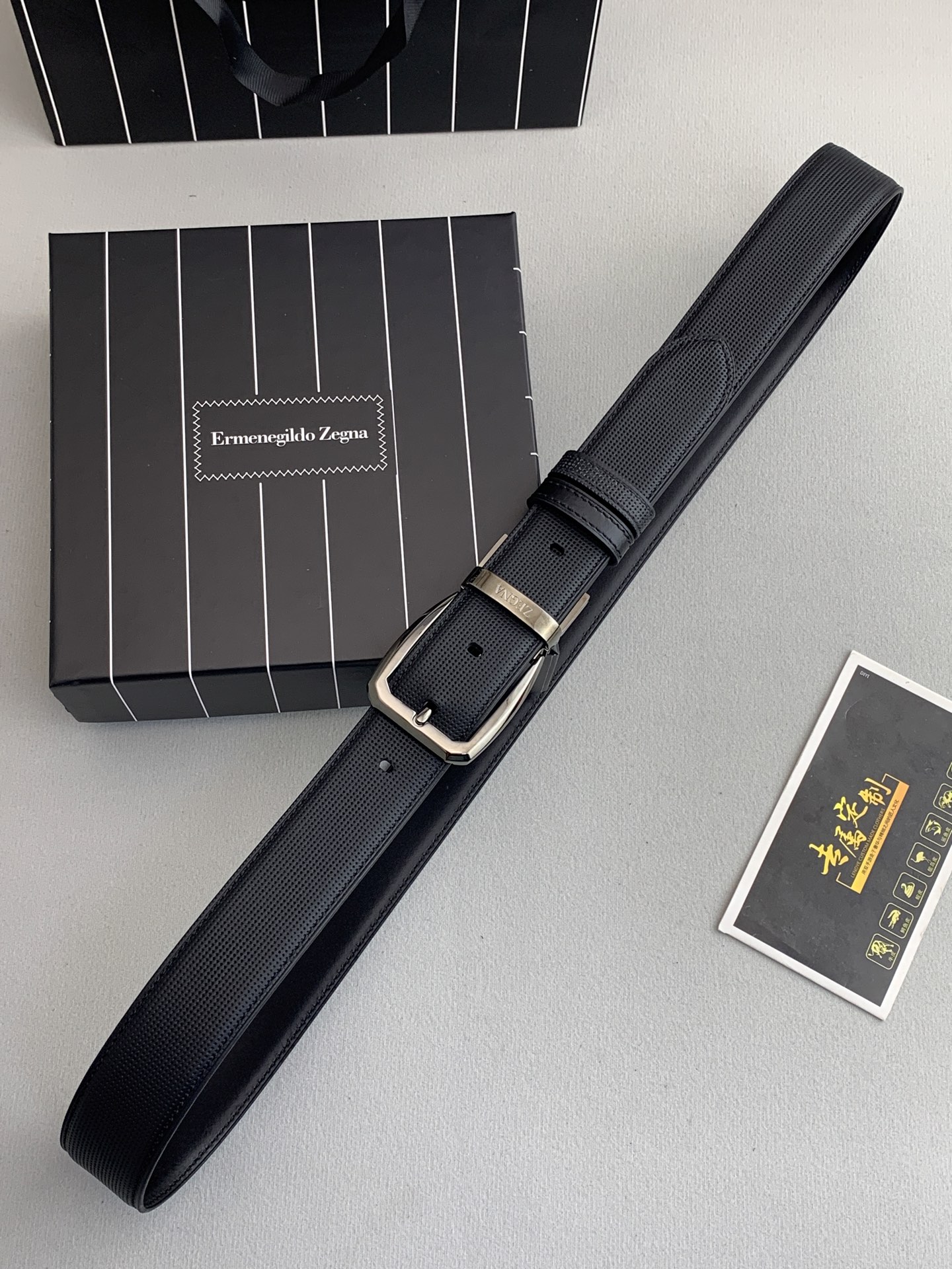 Zegna P483 Cabinet: Classic Calve Leather, 3.5cm Belt, New Male Style Concept. - 图片 5