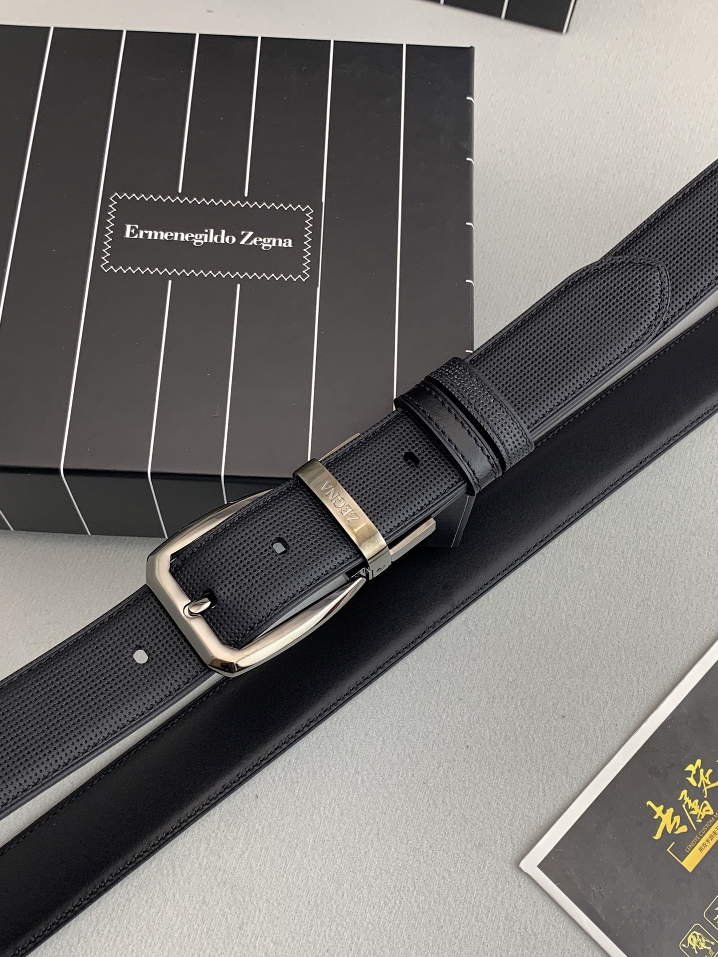 Zegna P483 Cabinet: Classic Calve Leather, 3.5cm Belt, New Male Style Concept. - 图片 6