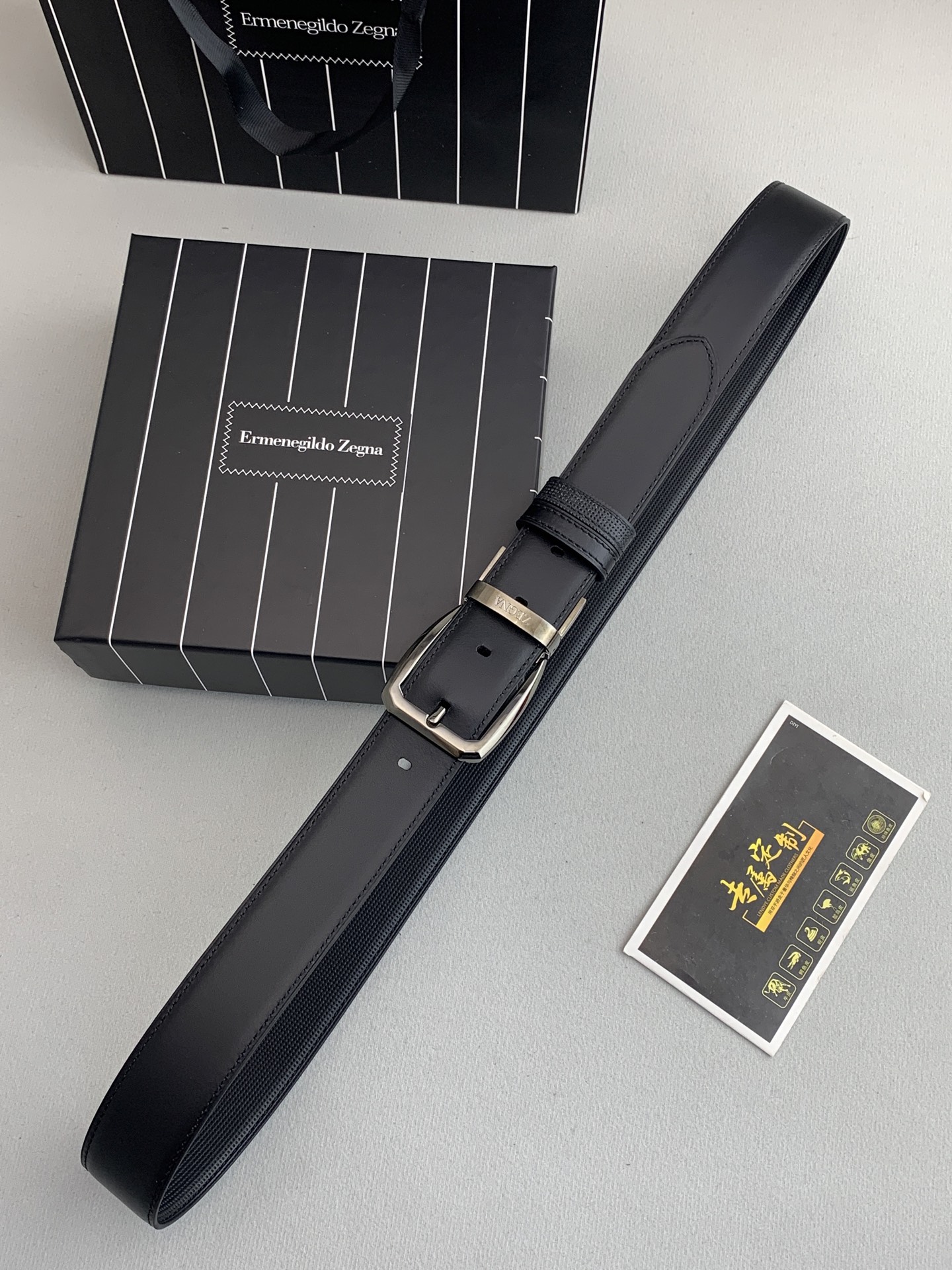 Zegna P483 Cabinet: Classic Calve Leather, 3.5cm Belt, New Male Style Concept. - 图片 4