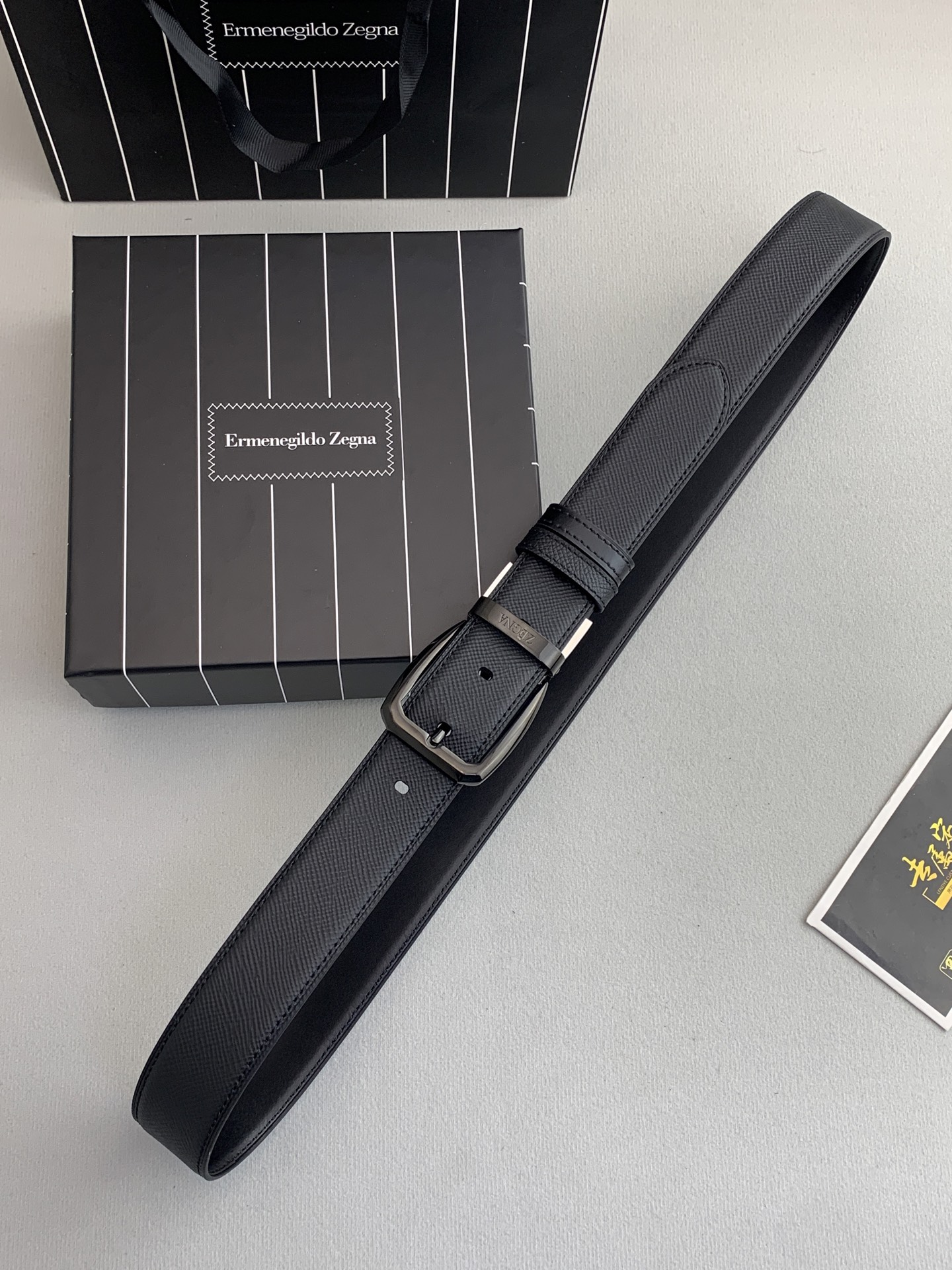 Zegna P483 Cabinet: Classic Calve Leather, 3.5cm Belt, New Male Style Concept - 图片 4