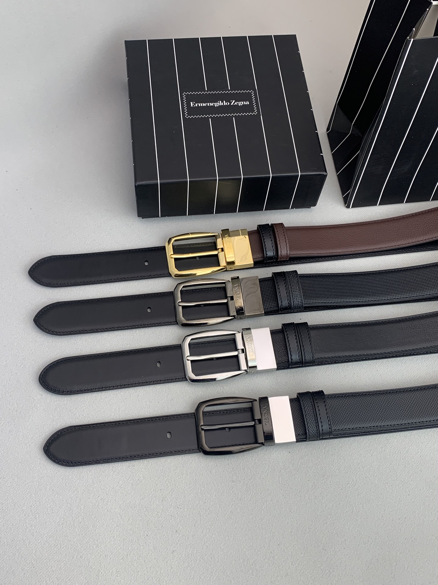 Zegna P483 Cabinet: Classic Calve Leather, 3.5cm Belt, New Male Style Concept - 图片 6