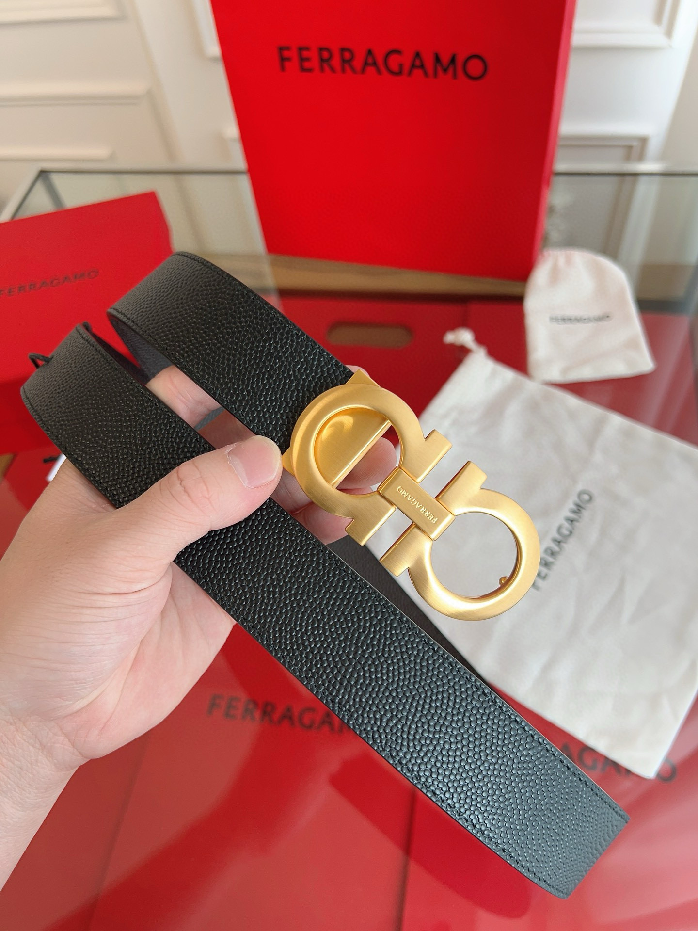 High-End Male Belt: P506 Regular Grade Feragmu Cabinet Quality NFC Chip Scan Certification - 图片 8