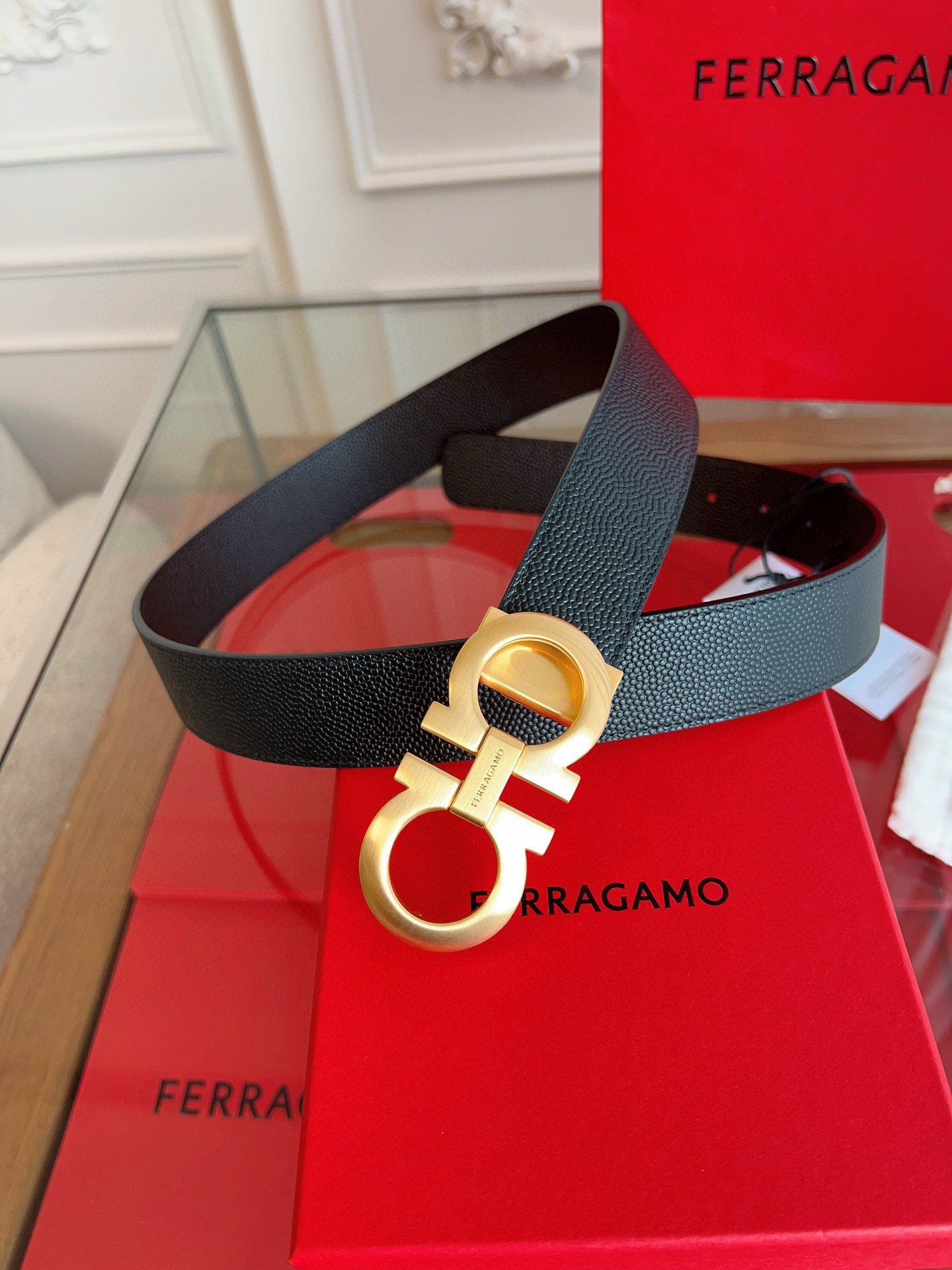 High-End Male Belt: P506 Regular Grade Feragmu Cabinet Quality NFC Chip Scan Certification - 图片 5