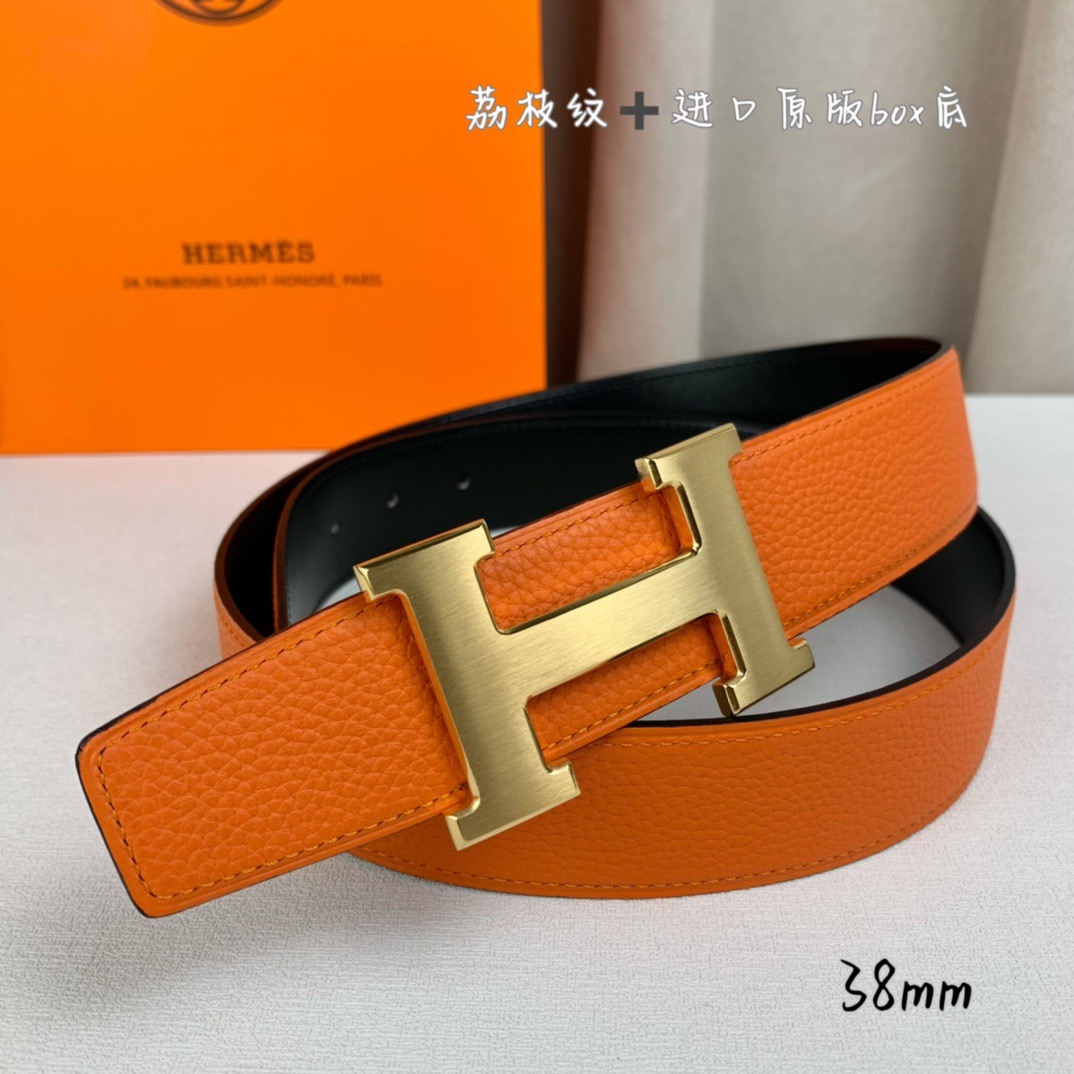 H家带宽38cm 正品尺寸  拉丝钢扣，真空电镀，工艺精细，头层牛皮.质感十足，手感柔软。时尚个性，经典百搭！可自行搭配