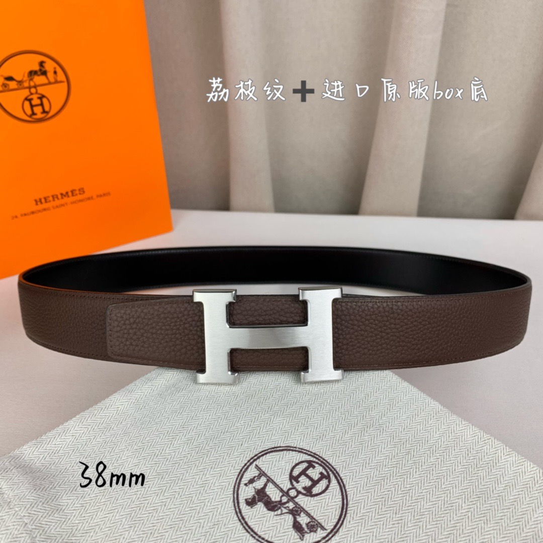 H家带宽38cm 正品尺寸  拉丝钢扣，真空电镀，工艺精细，头层牛皮.质感十足，手感柔软。时尚个性，经典百搭！可自行搭配