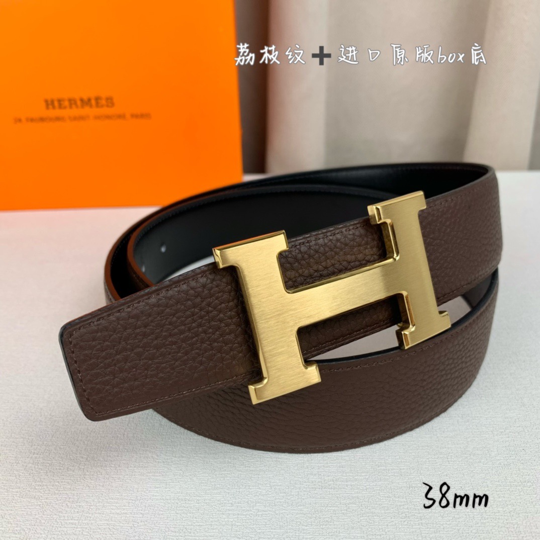 H家带宽38cm 正品尺寸  拉丝钢扣，真空电镀，工艺精细，头层牛皮.质感十足，手感柔软。时尚个性，经典百搭！可自行搭配