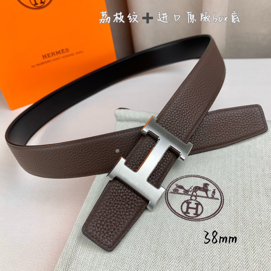 H家带宽38cm 正品尺寸  拉丝钢扣，真空电镀，工艺精细，头层牛皮.质感十足，手感柔软。时尚个性，经典百搭！可自行搭配