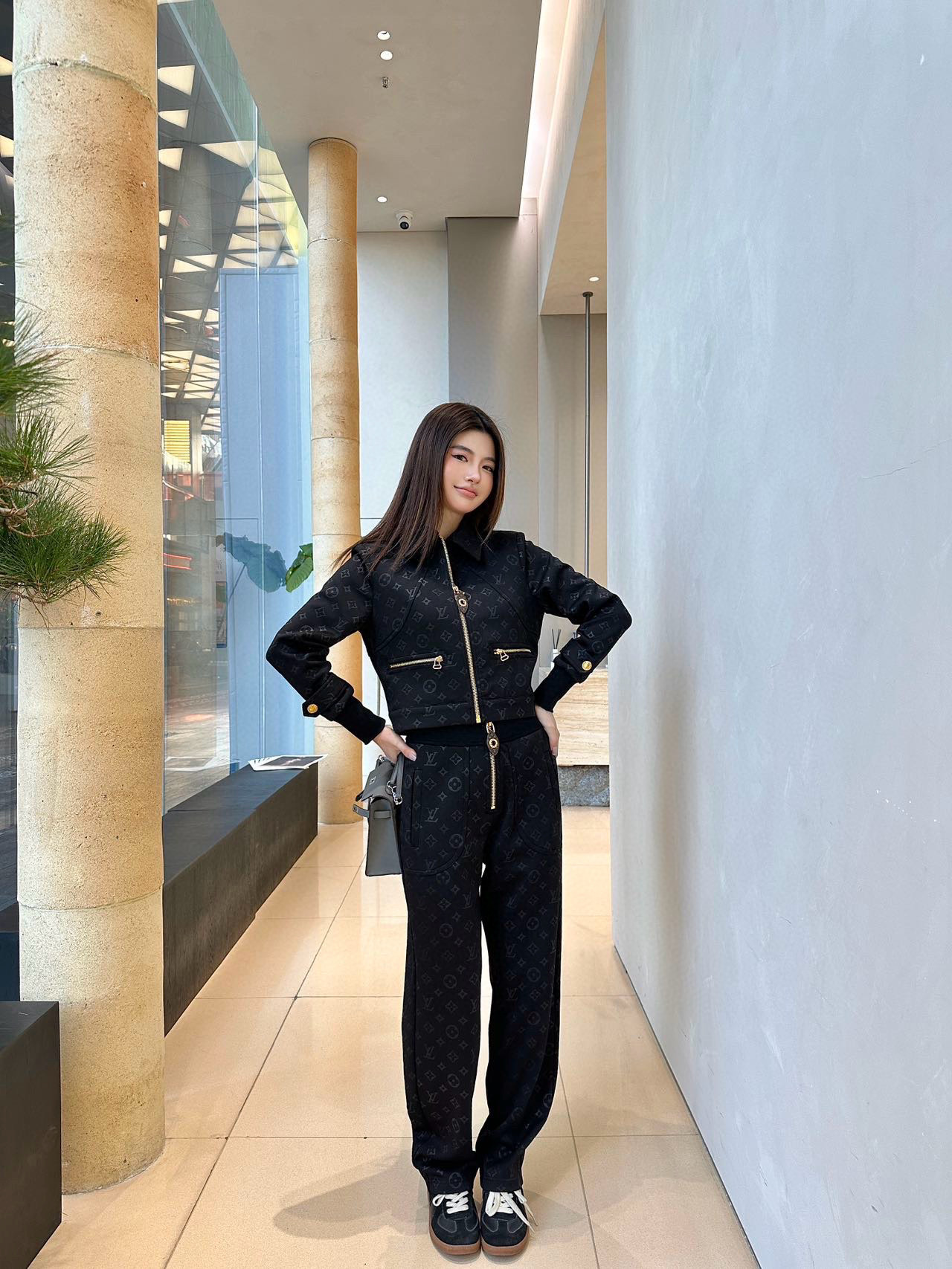 Louis Vuitton Women's Black Monogram Corduroy Jacket and Pants Set 3 i1739798632613 5112 0 3
