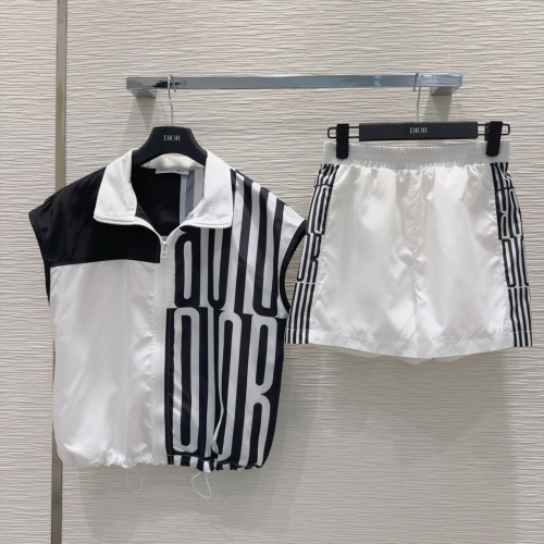 Dior Two-Piece Set: Sleeveless Jacket & Shorts, Lightweight, Striped Design 1 Dior Two-Piece Set: Sleeveless Jacket & Shorts, Lightweight, Striped Design