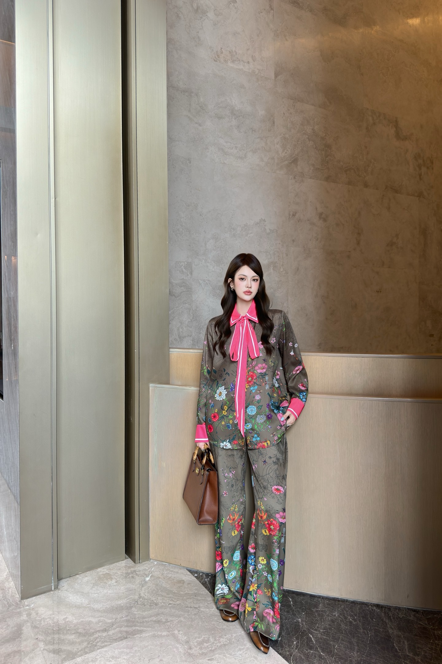 Gucci 2025FW Floral Print Silk Pajama Set, High-End Luxury, S-M-L Sizes 3 i1756219094843 7062 0 2
