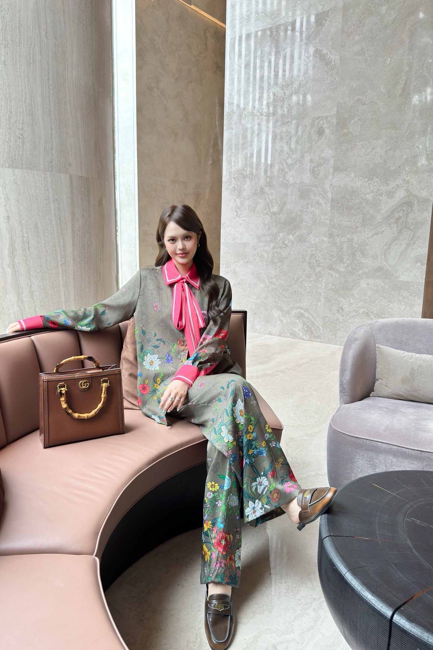 Gucci 2025FW Floral Print Silk Pajama Set, High-End Luxury, S-M-L Sizes 8 i1756219099690 8335 0 7