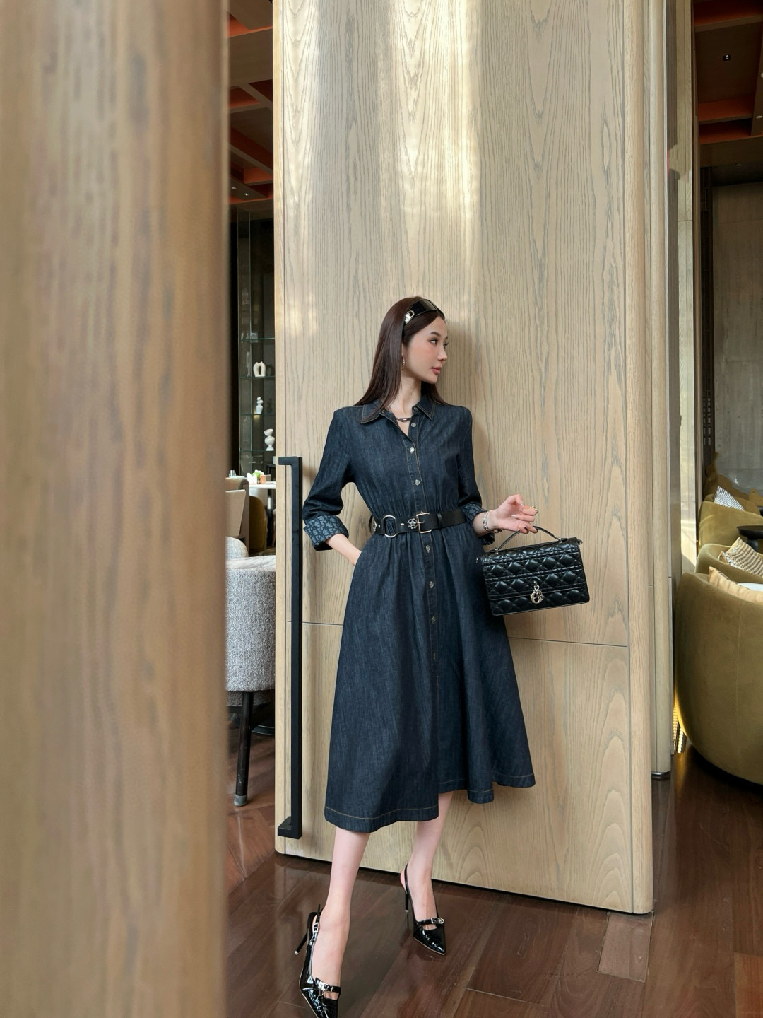 Dior 25Ss Denim Midi Dress with Belt - Chic and Comfortable 5 i1756550234414 7028 0 4