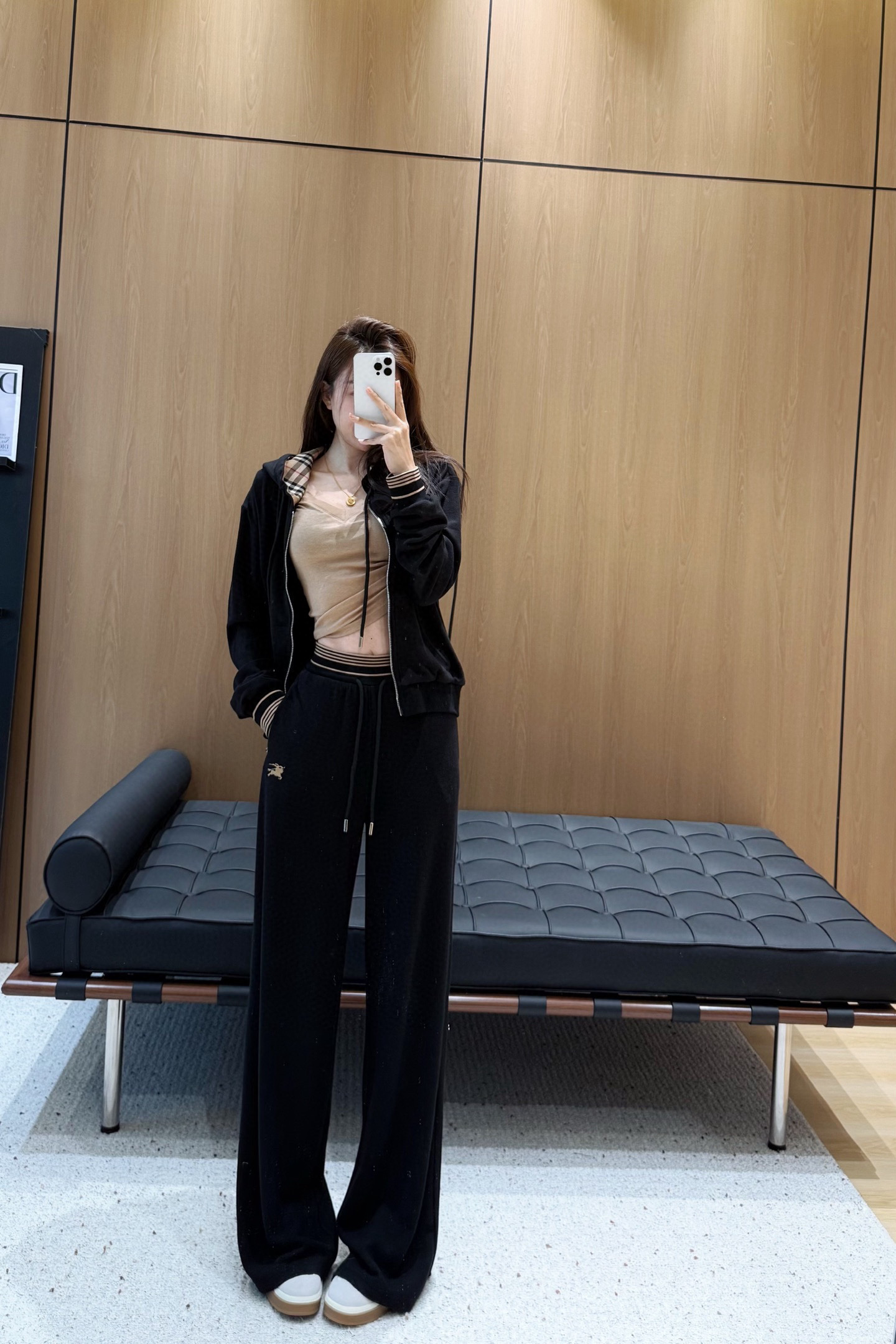 Burberry Women's Black Velour Tracksuit Set with Hooded Zip-Up 5 i1758373249212 2562 0 4