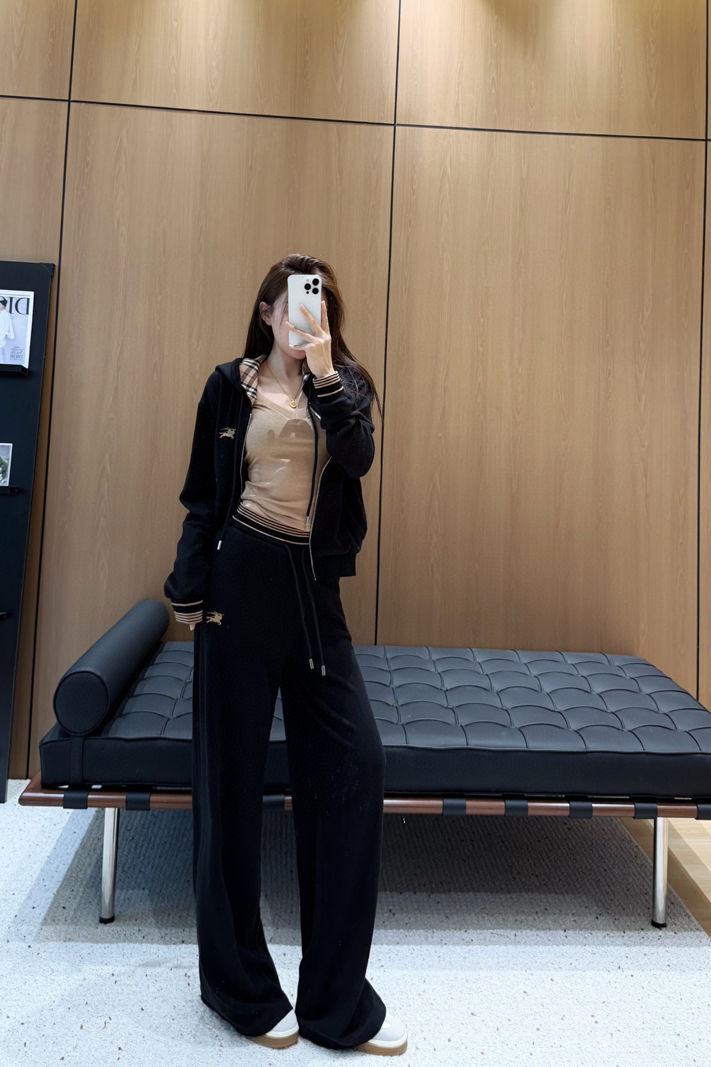 Burberry Women's Black Velour Tracksuit Set with Hooded Zip-Up 6 i1758373249214 9326 0 5