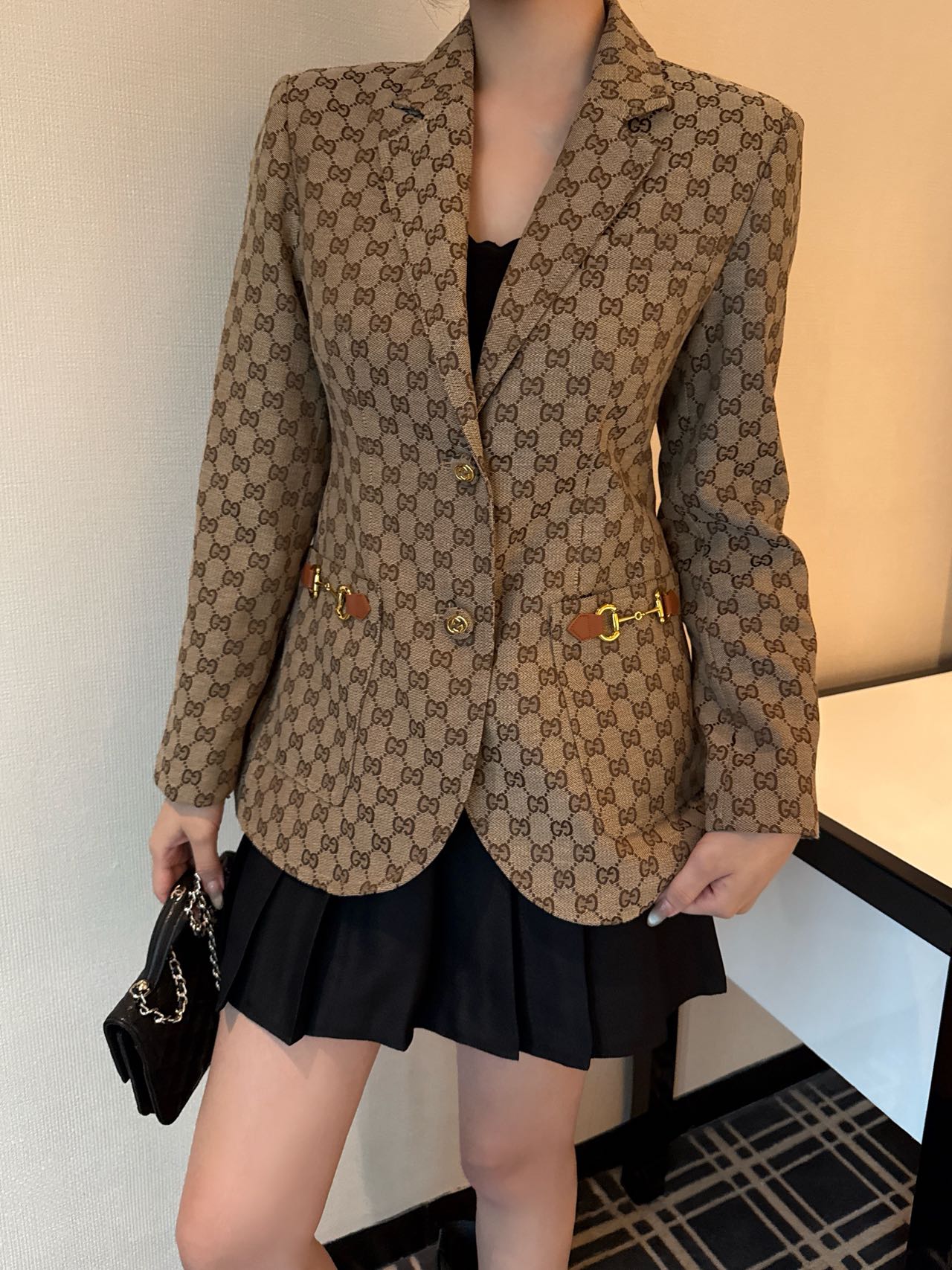 Gucci 2025FW Monogram Blazer, Elegant High-Density Jacquard, S-L