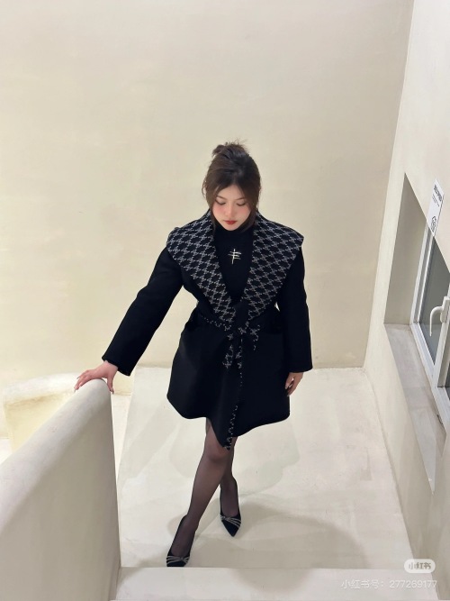 CELINE Double-Faced Wool-Cashmere Wrap Coat with Jacquard Monogram Lining 1 CELINE Double-Faced Wool-Cashmere Wrap Coat with Jacquard Monogram Lining