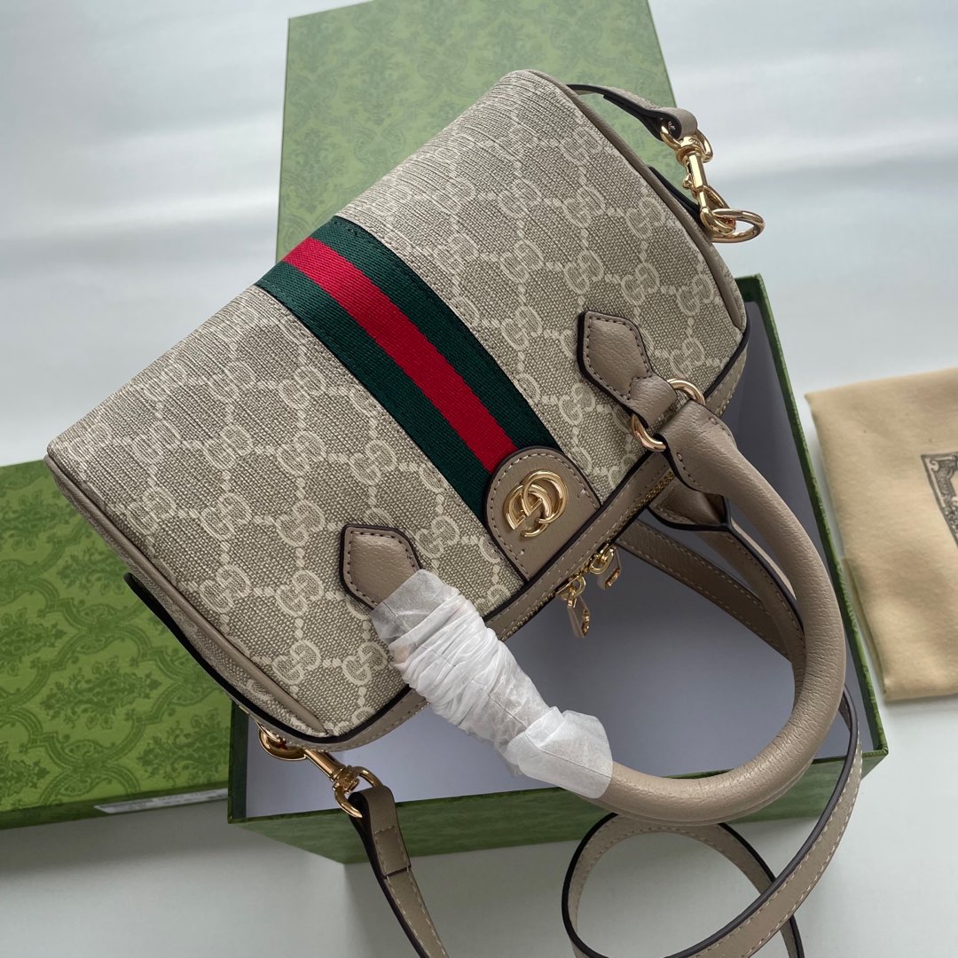 Gucci Beige GG Supreme with Web stripe crossbody everyday