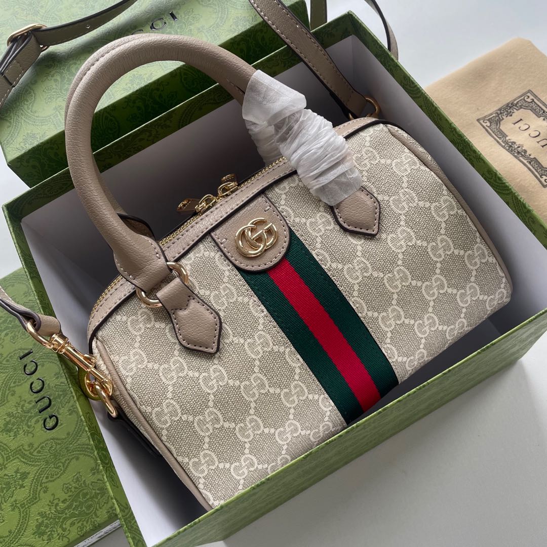 Gucci Beige GG Supreme with Web stripe crossbody everyday