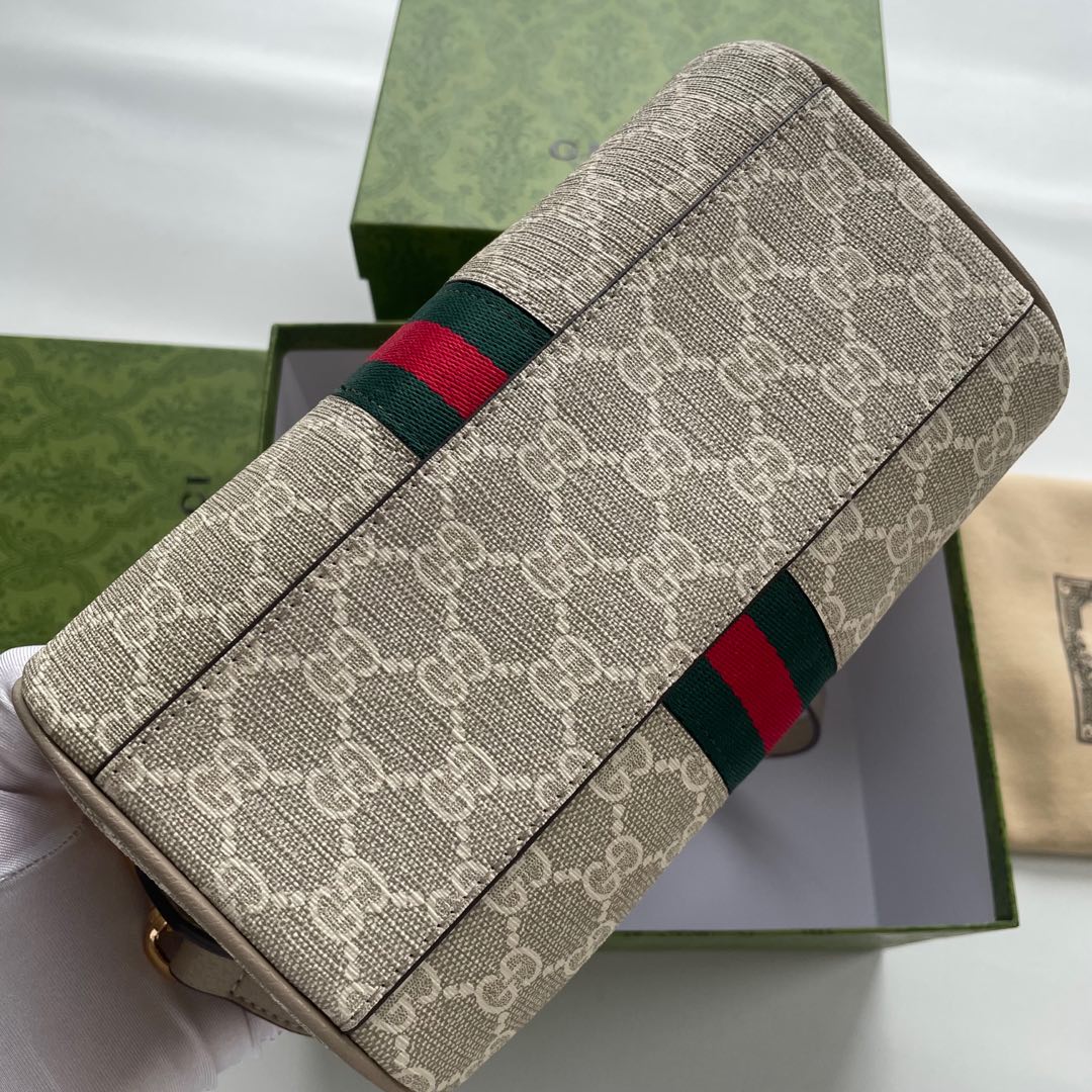 Gucci Beige GG Supreme with Web stripe crossbody everyday
