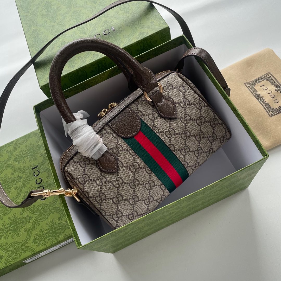 Gucci GG Supreme beige brown with green-red-green web everyday