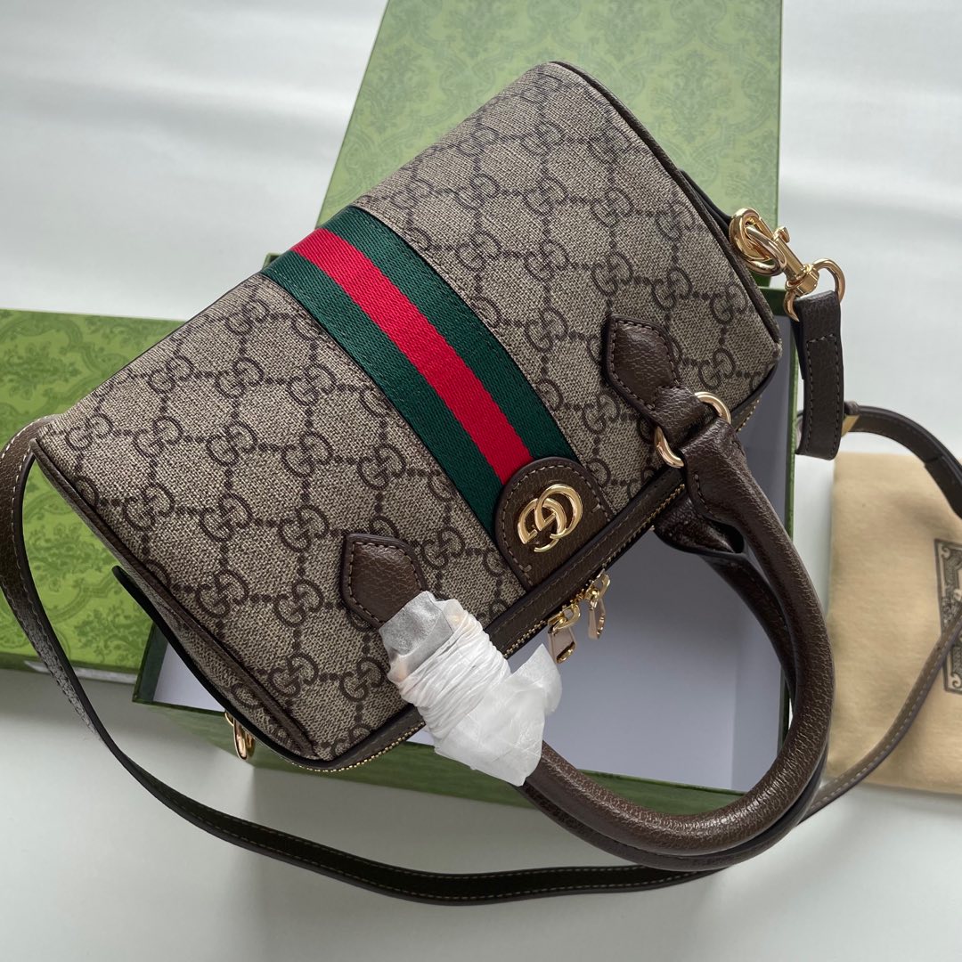 Gucci GG Supreme beige brown with green-red-green web everyday