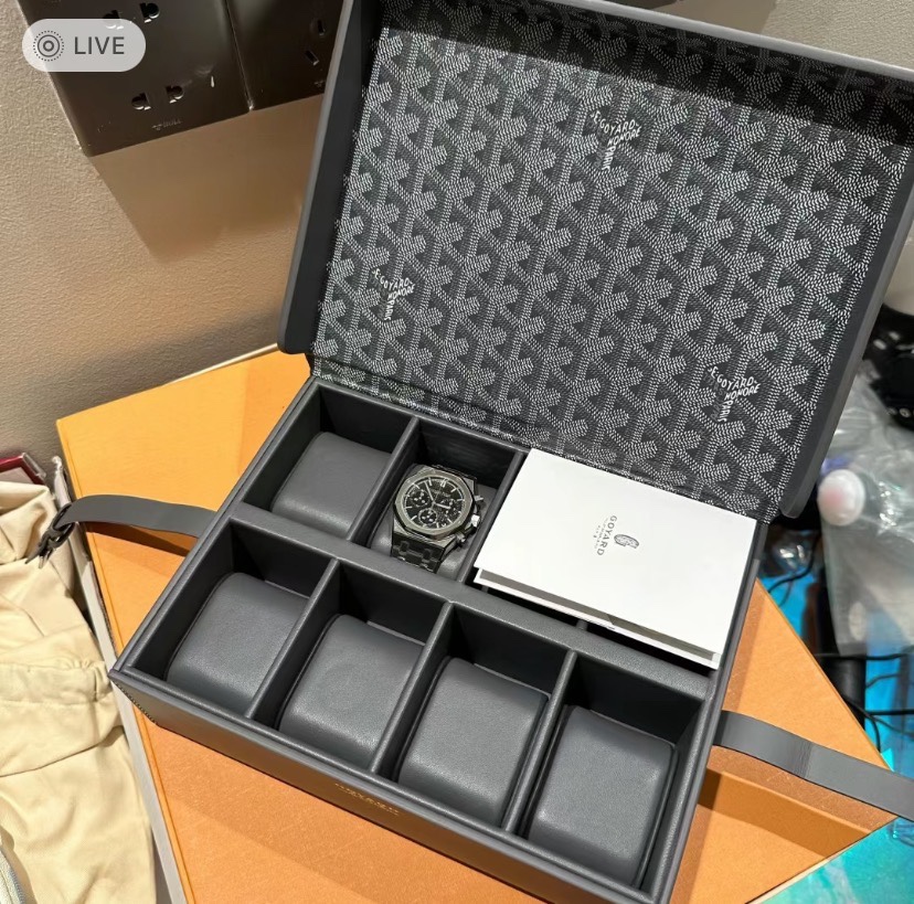 Shop the Best High Authentic Quality Replica
 Goyard Watch Box Black Canvas