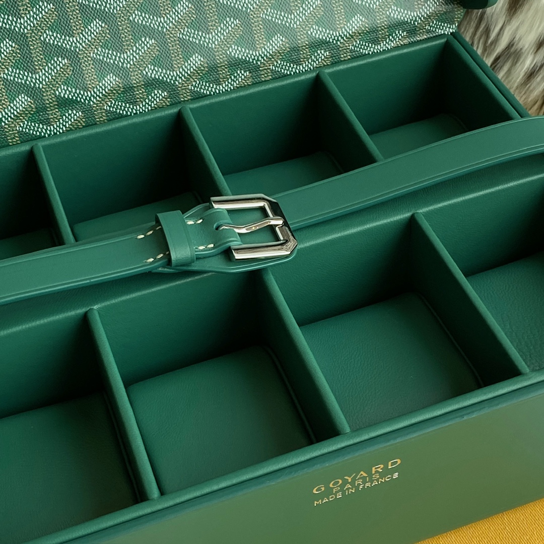 Goyard Luxury
 Watch Box Online Sales
 Green Canvas