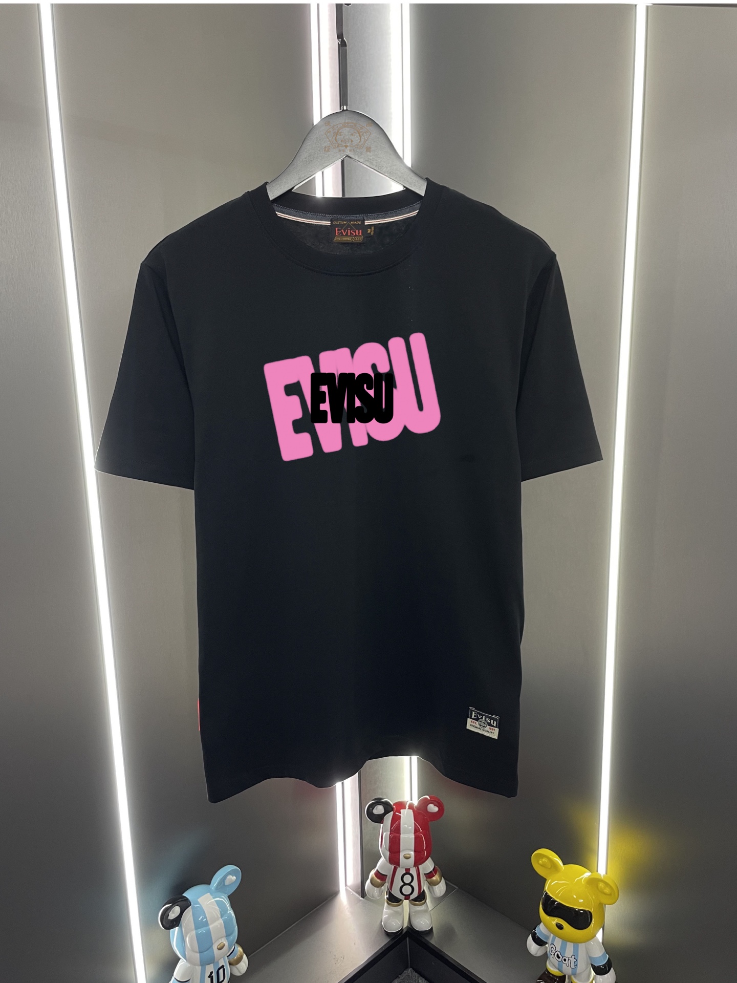 P60 Evisu Fukujin 2026 nueva camiseta de cuello redondo, manga corta, casual y holgada, con estampado de letras y logot…