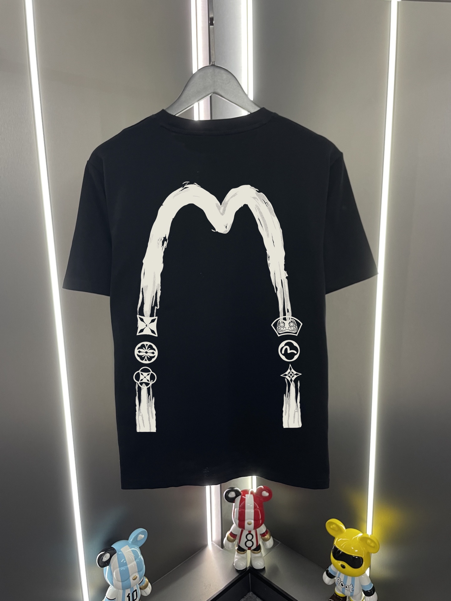 Camiseta casual de cuello redondo y manga corta P60 Evisu Fukujin 2026 nueva etiqueta dios pincelada caligráfica letras…