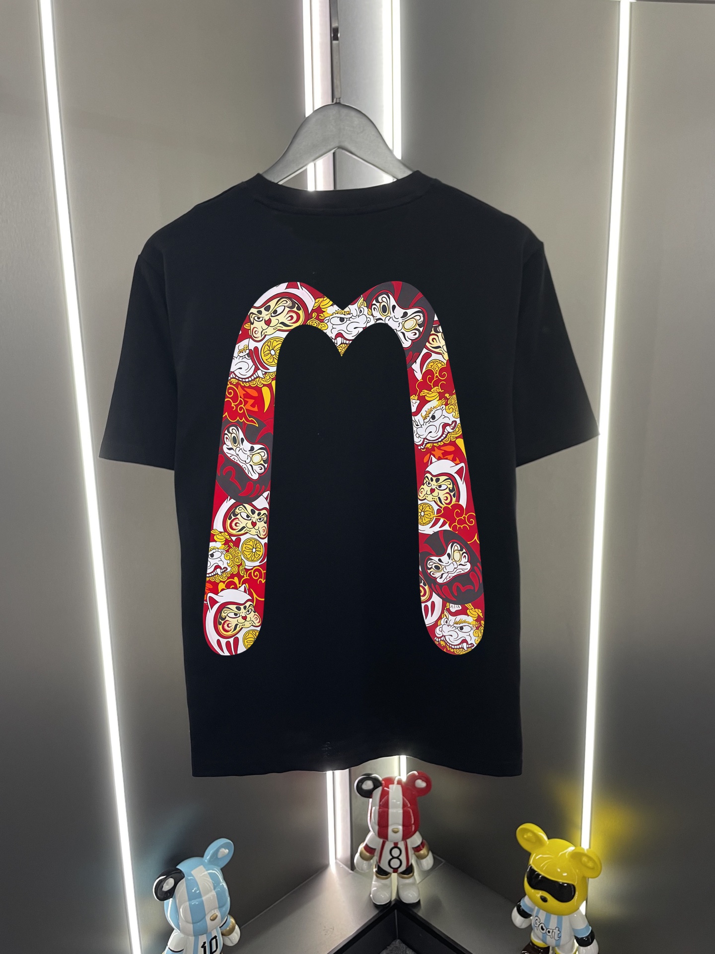 Camiseta casual de cuello redondo y manga corta P60 Evisu Fukujin 2026 nueva etiqueta dios compañero daruma M grande es…